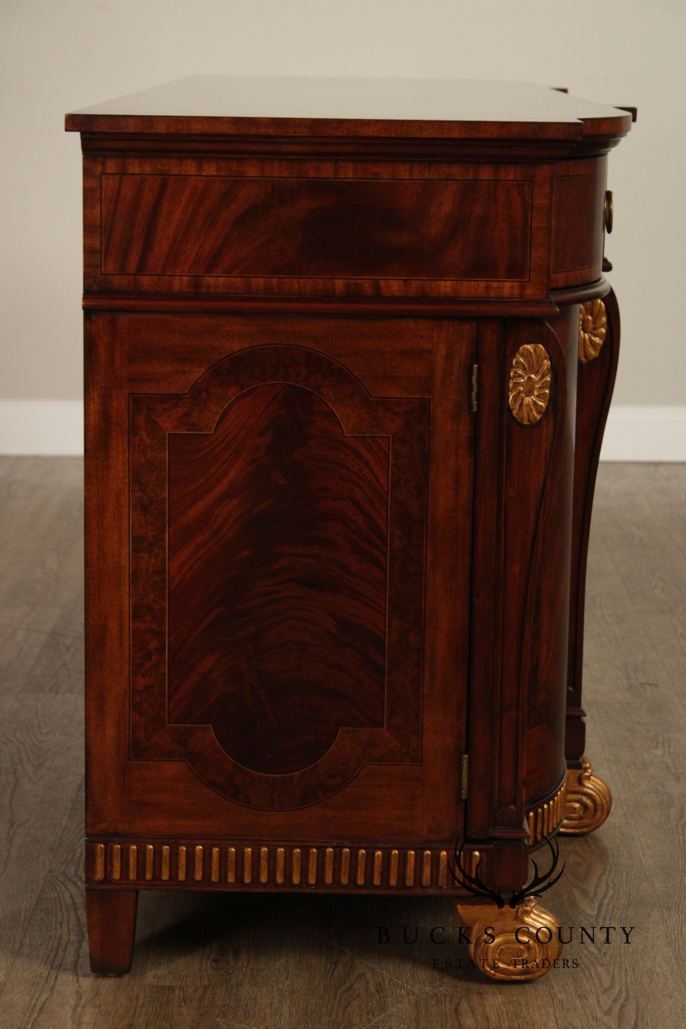 Maitland Smith Mahogany & Partial Gilt Regency Style Sideboard
