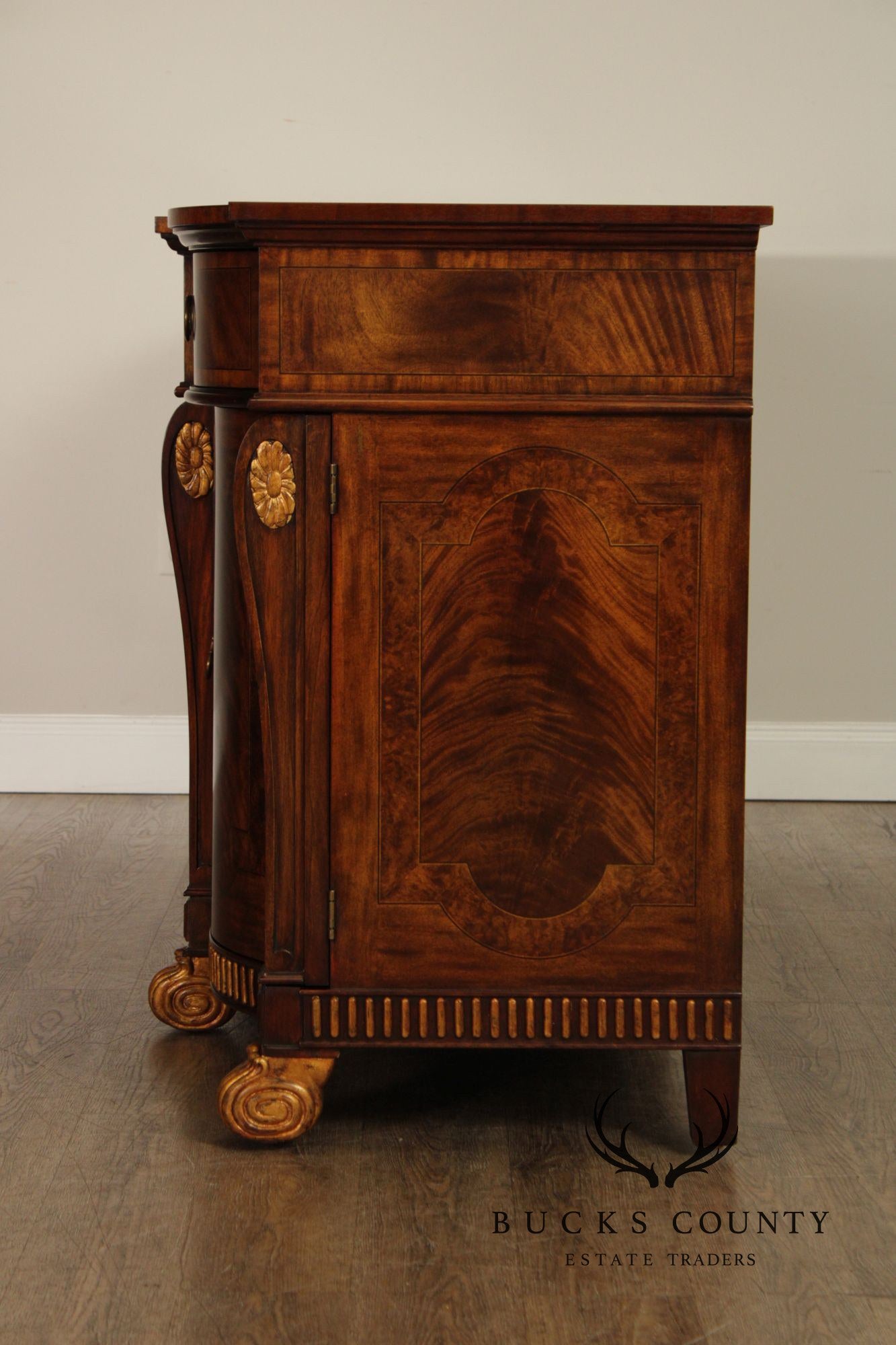 Maitland Smith Mahogany & Partial Gilt Regency Style Sideboard
