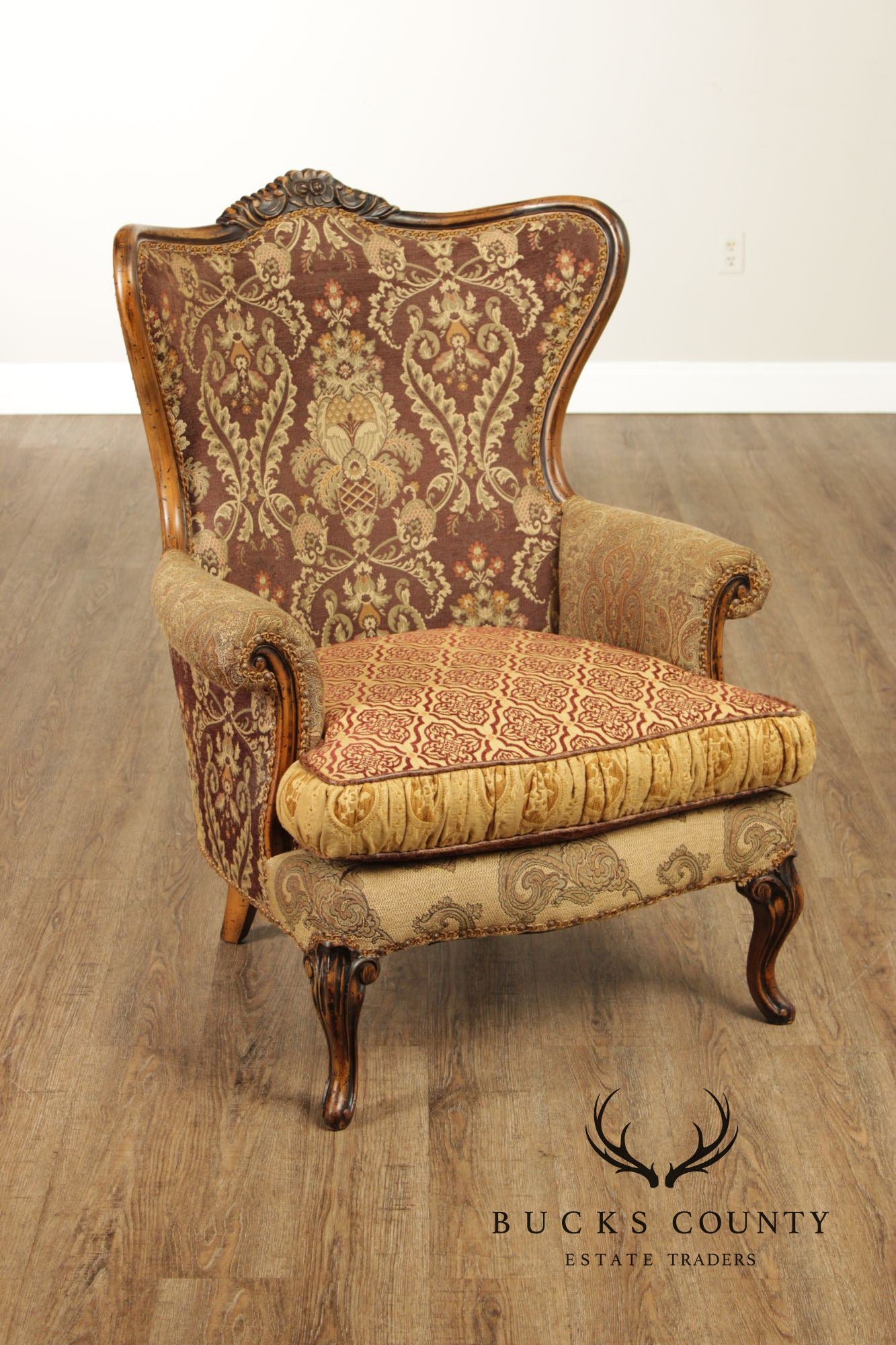 Key City Jeff Zimmerman Collection French Style Upholstered Wingback Chair