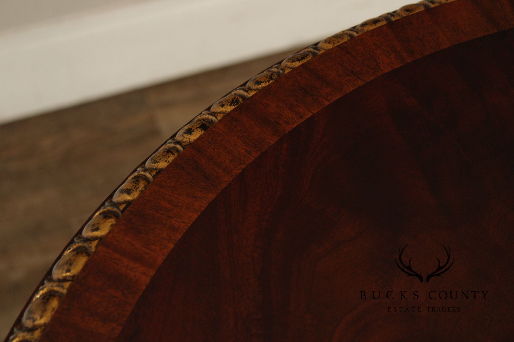 Maitland Smith Mahogany & Gilt Classical Style Round Pedestal Table