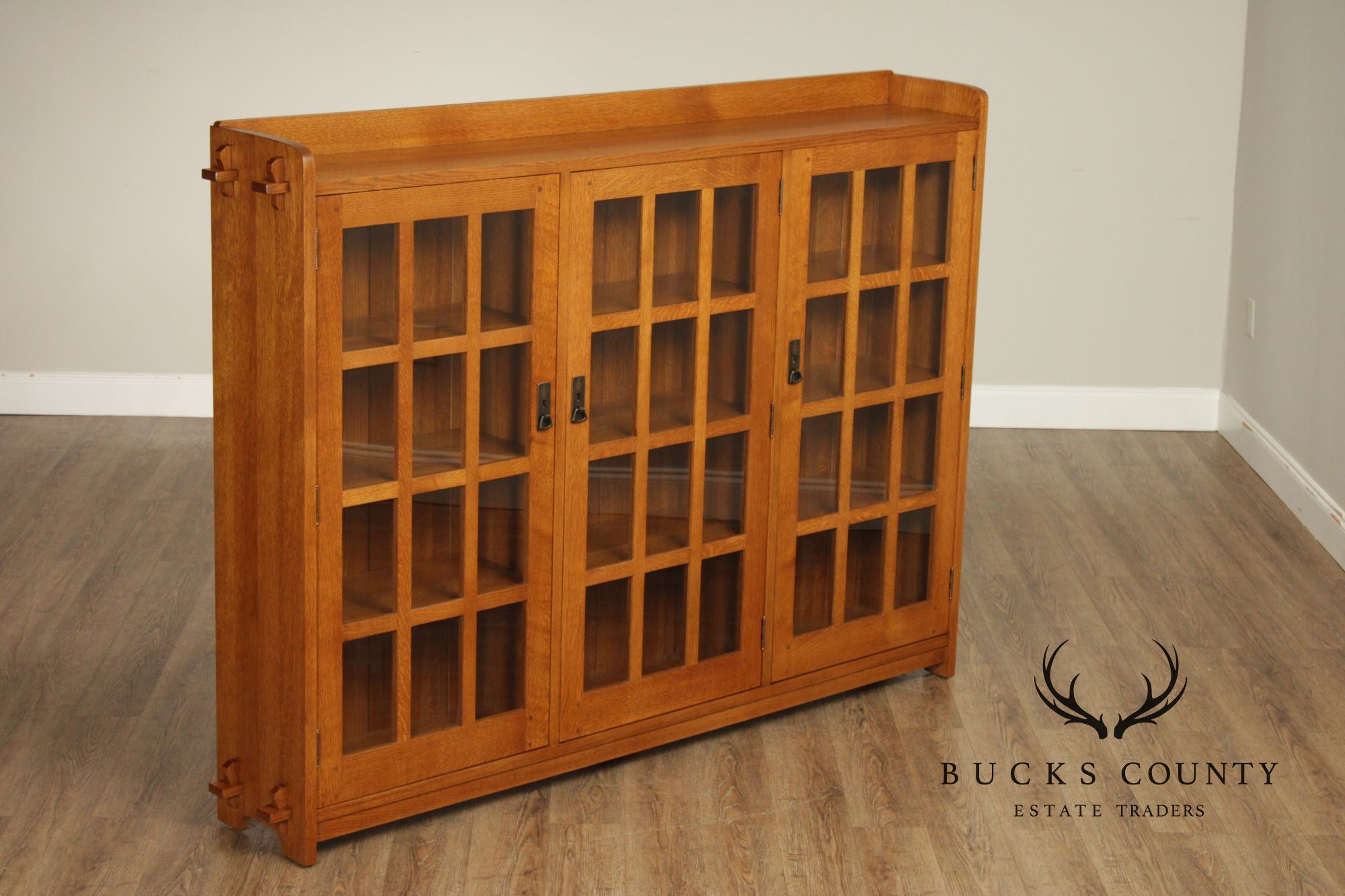 STICKLEY MISSION COLLECTION OAK THREE DOOR BOOKCASE