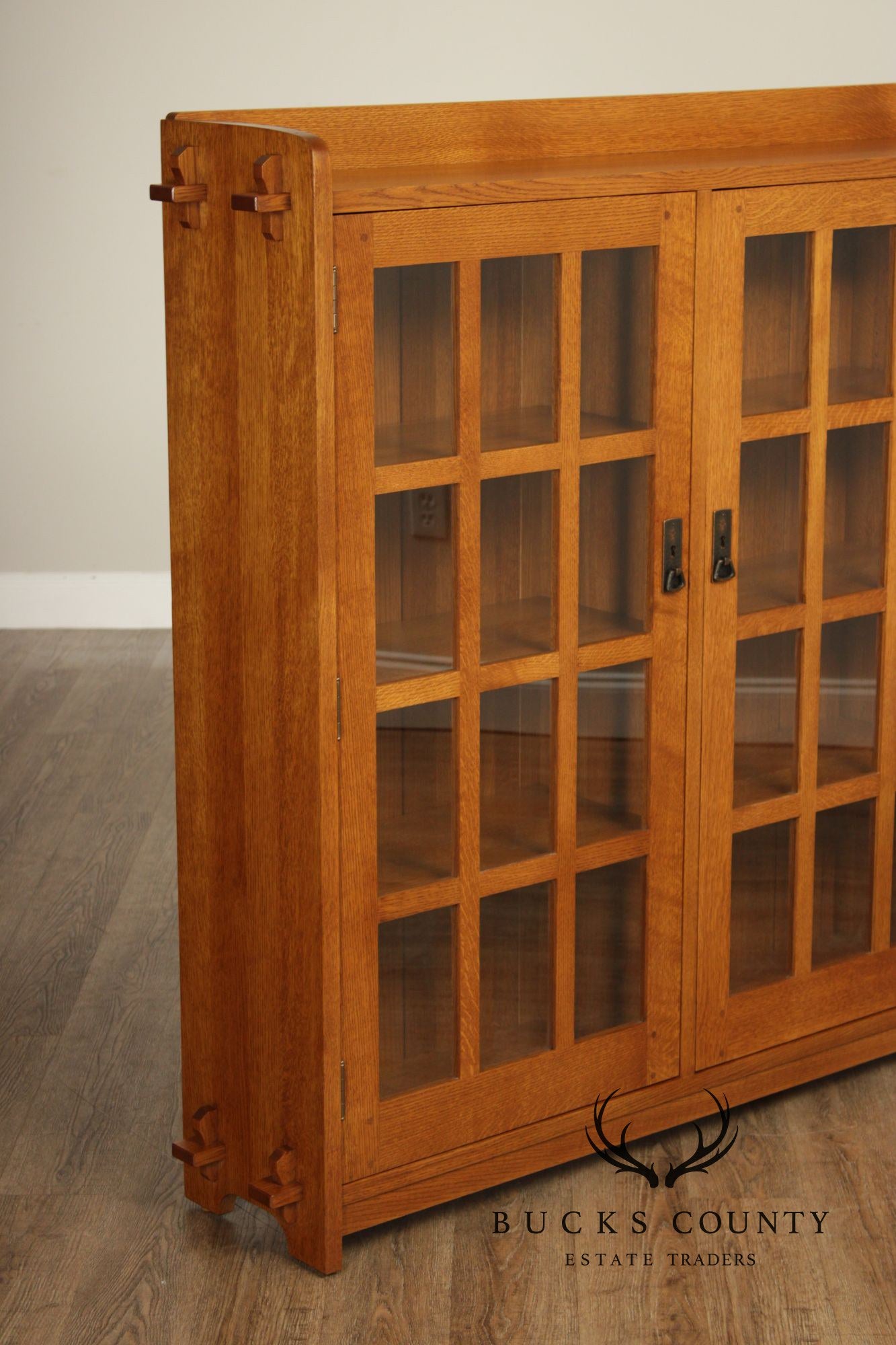 STICKLEY MISSION COLLECTION OAK THREE DOOR BOOKCASE