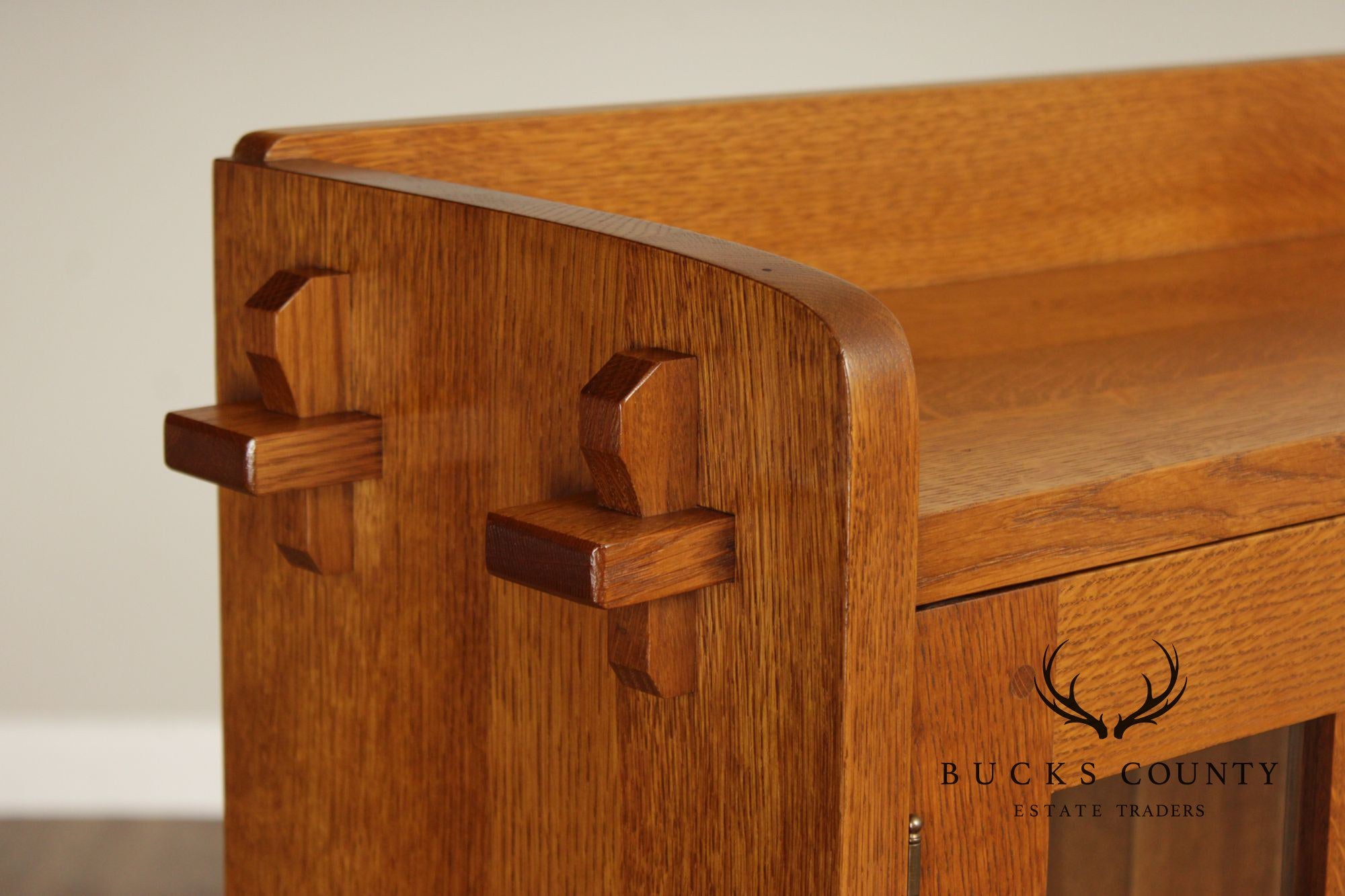 STICKLEY MISSION COLLECTION OAK THREE DOOR BOOKCASE