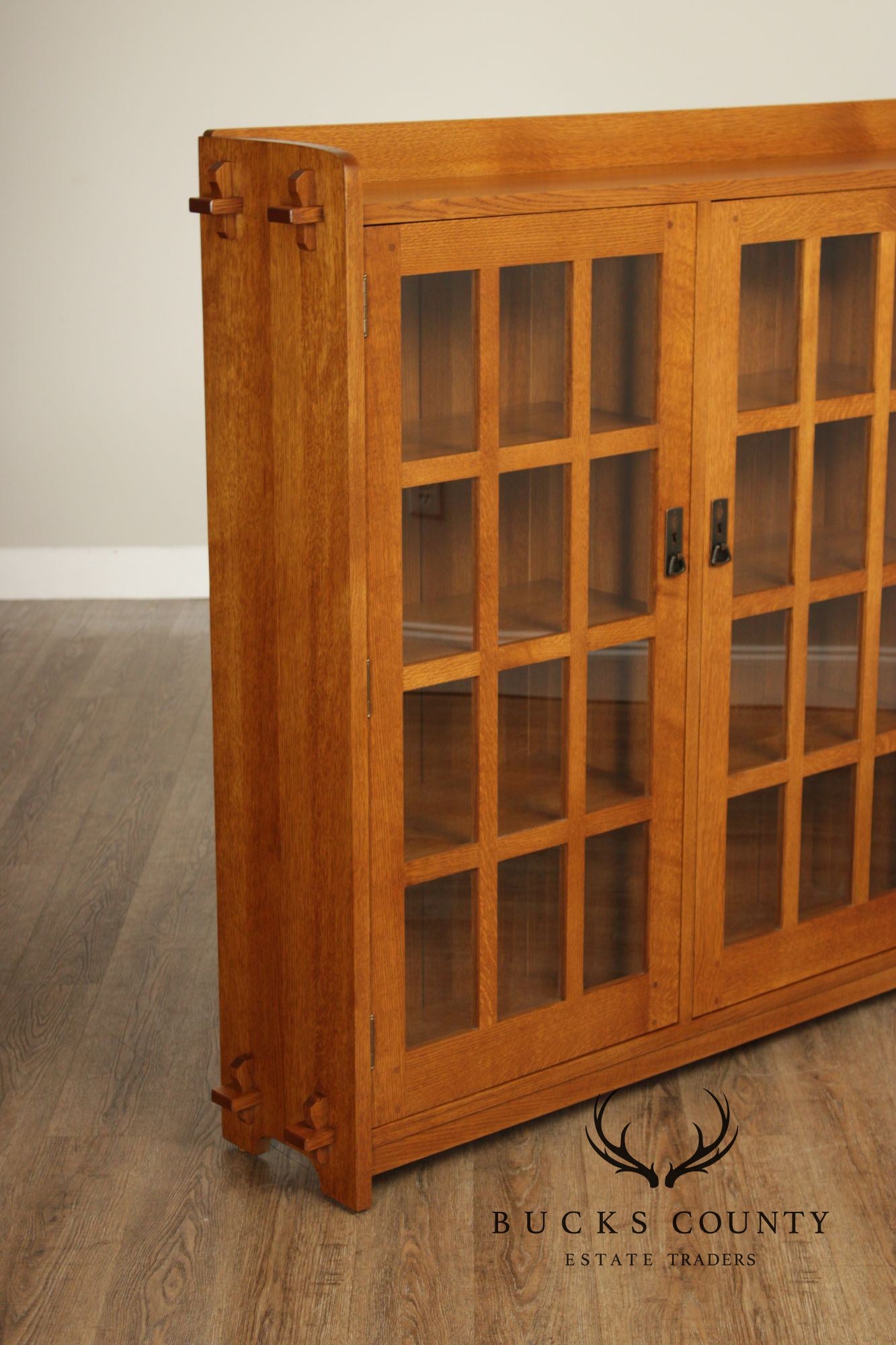 STICKLEY MISSION COLLECTION OAK THREE DOOR BOOKCASE