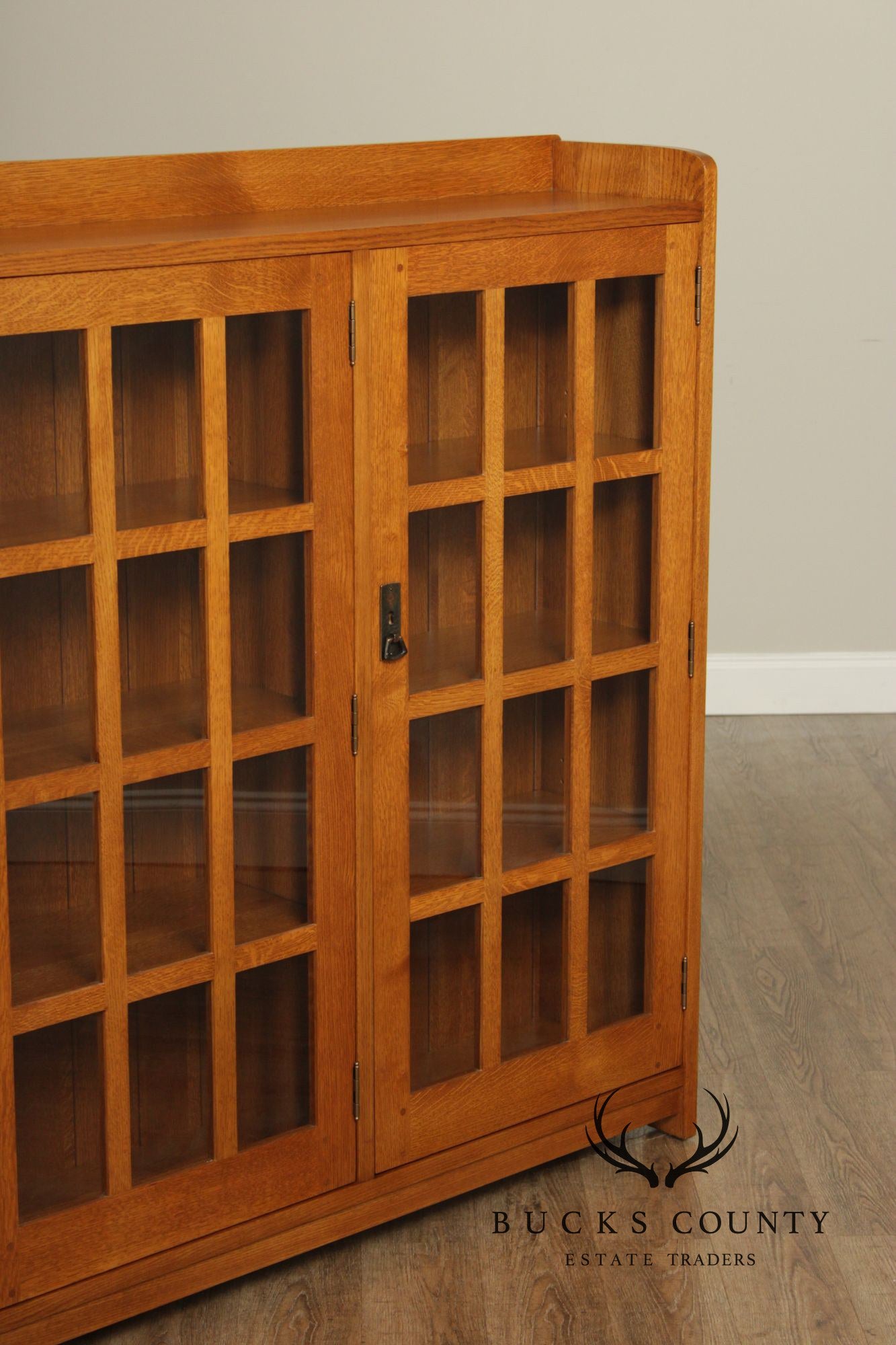 STICKLEY MISSION COLLECTION OAK THREE DOOR BOOKCASE