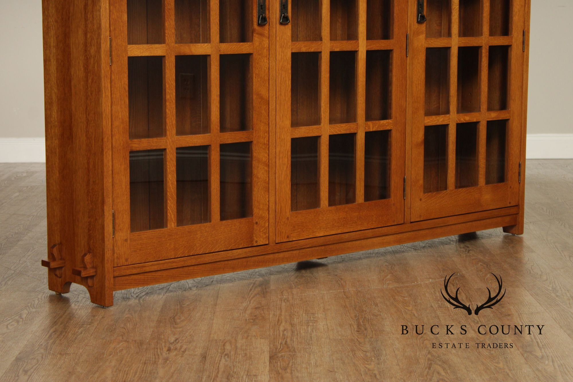 STICKLEY MISSION COLLECTION OAK THREE DOOR BOOKCASE