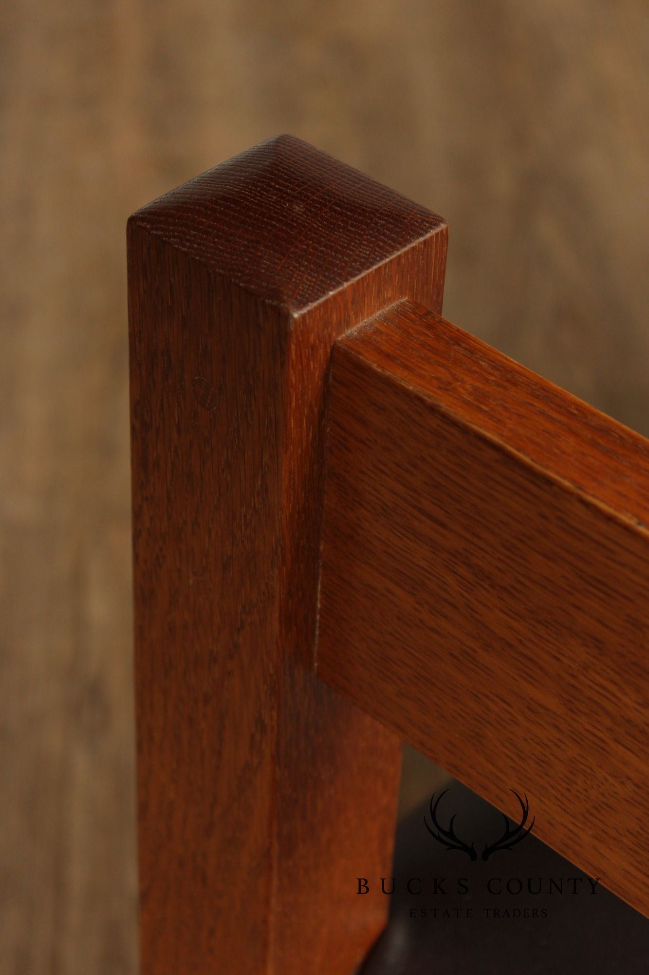 Stickley Mission Collection Oak and Leather Bench