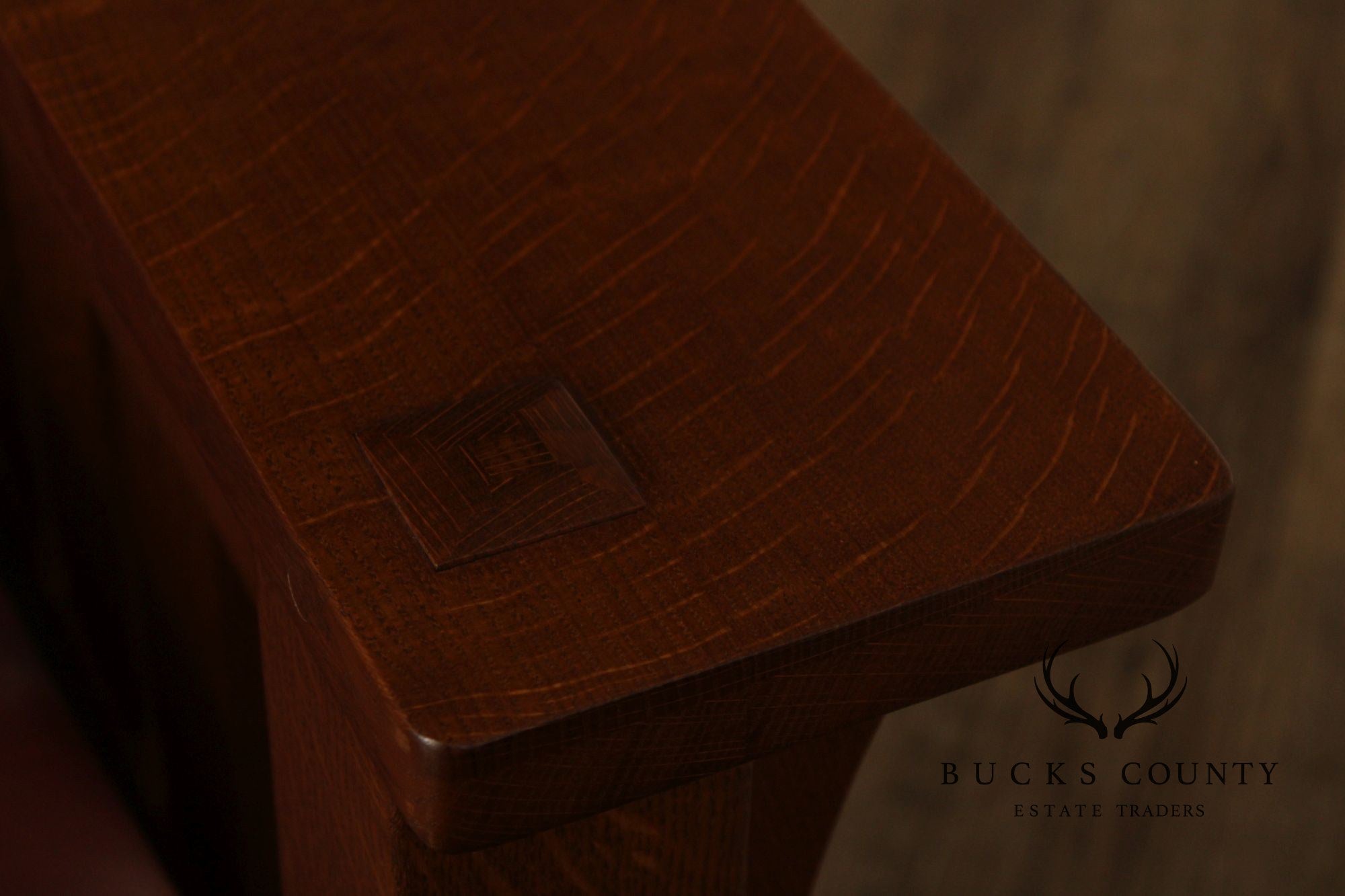 Stickley Mission Collection Oak And Leather Bow Arm Morris Chair