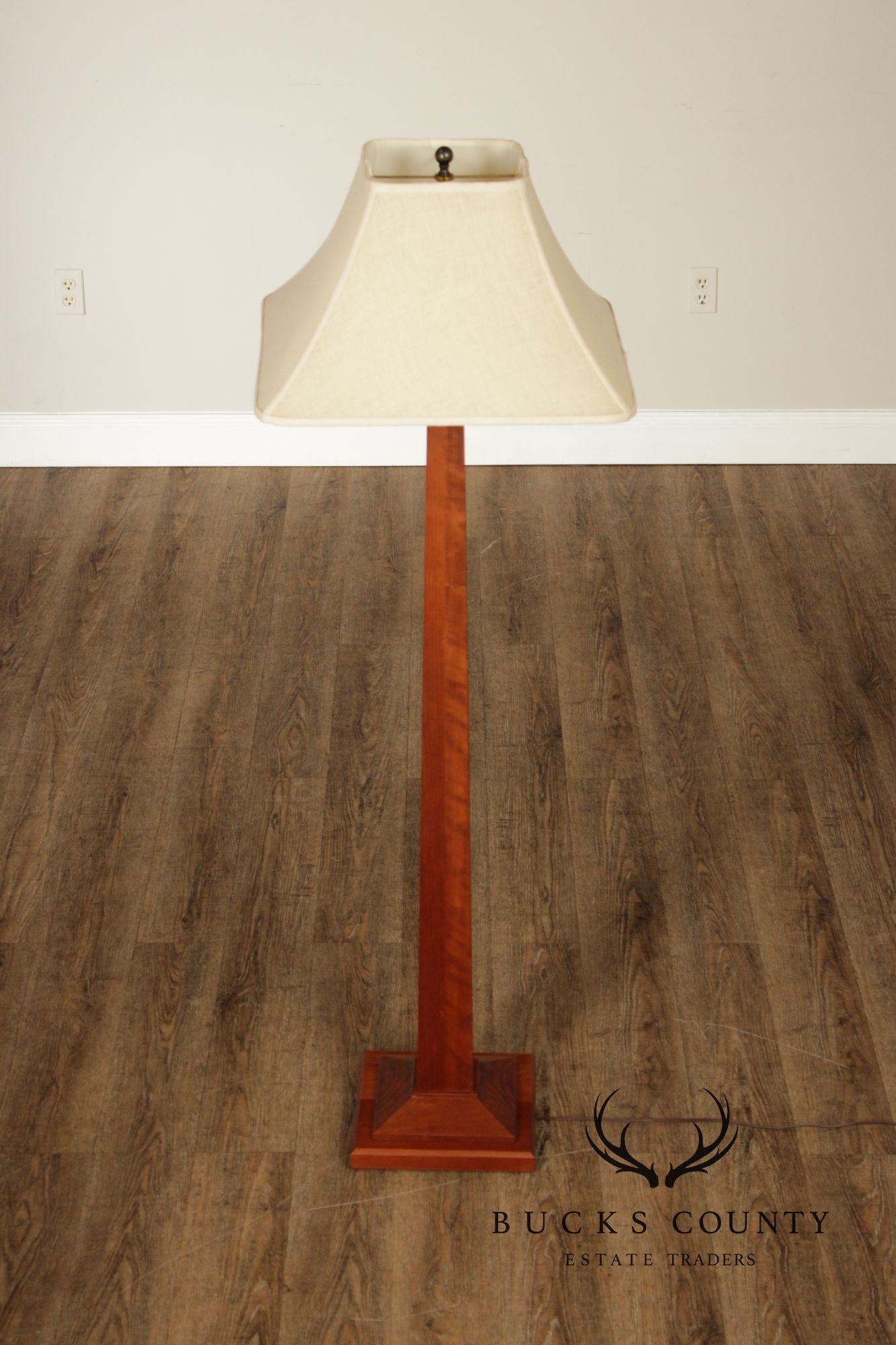 Stickley Mission Collection Cherry Square Base Floor Lamp