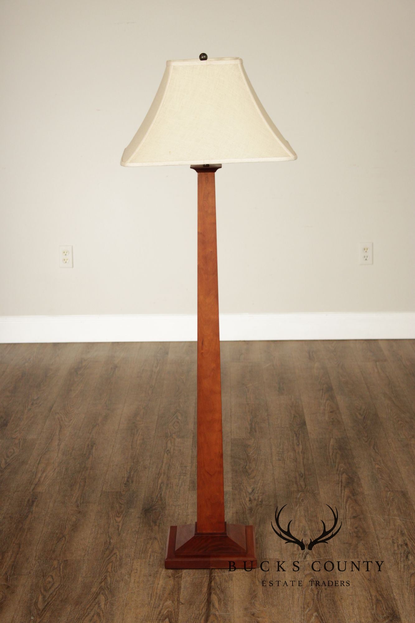 Stickley Mission Collection Cherry Square Base Floor Lamp