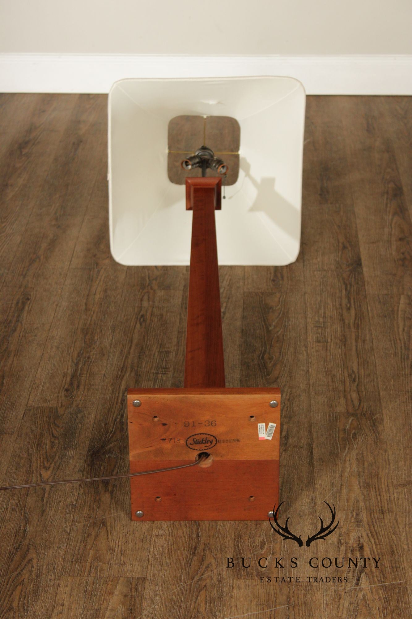 Stickley Mission Collection Cherry Square Base Floor Lamp