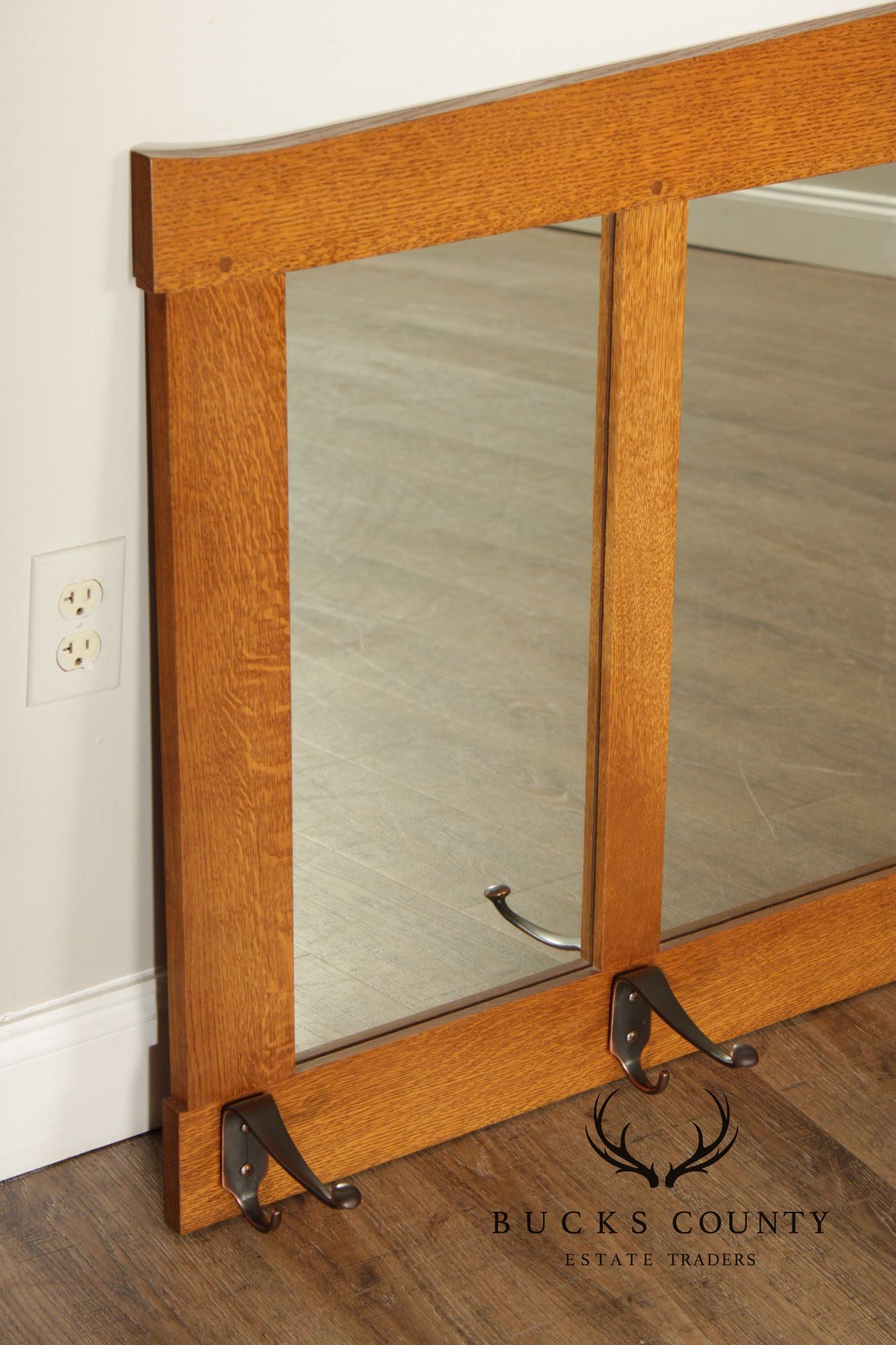 Stickley Mission Collection Oak Three Glass Mirror
