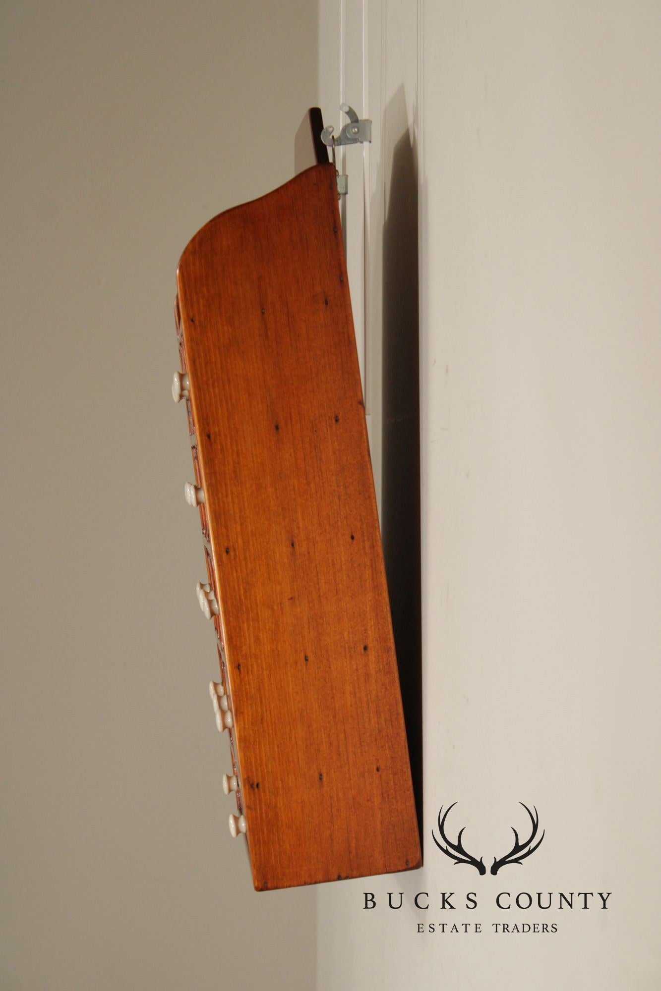 Country Pine Hanging Spice Cabinet With Drawers And White Knobs
