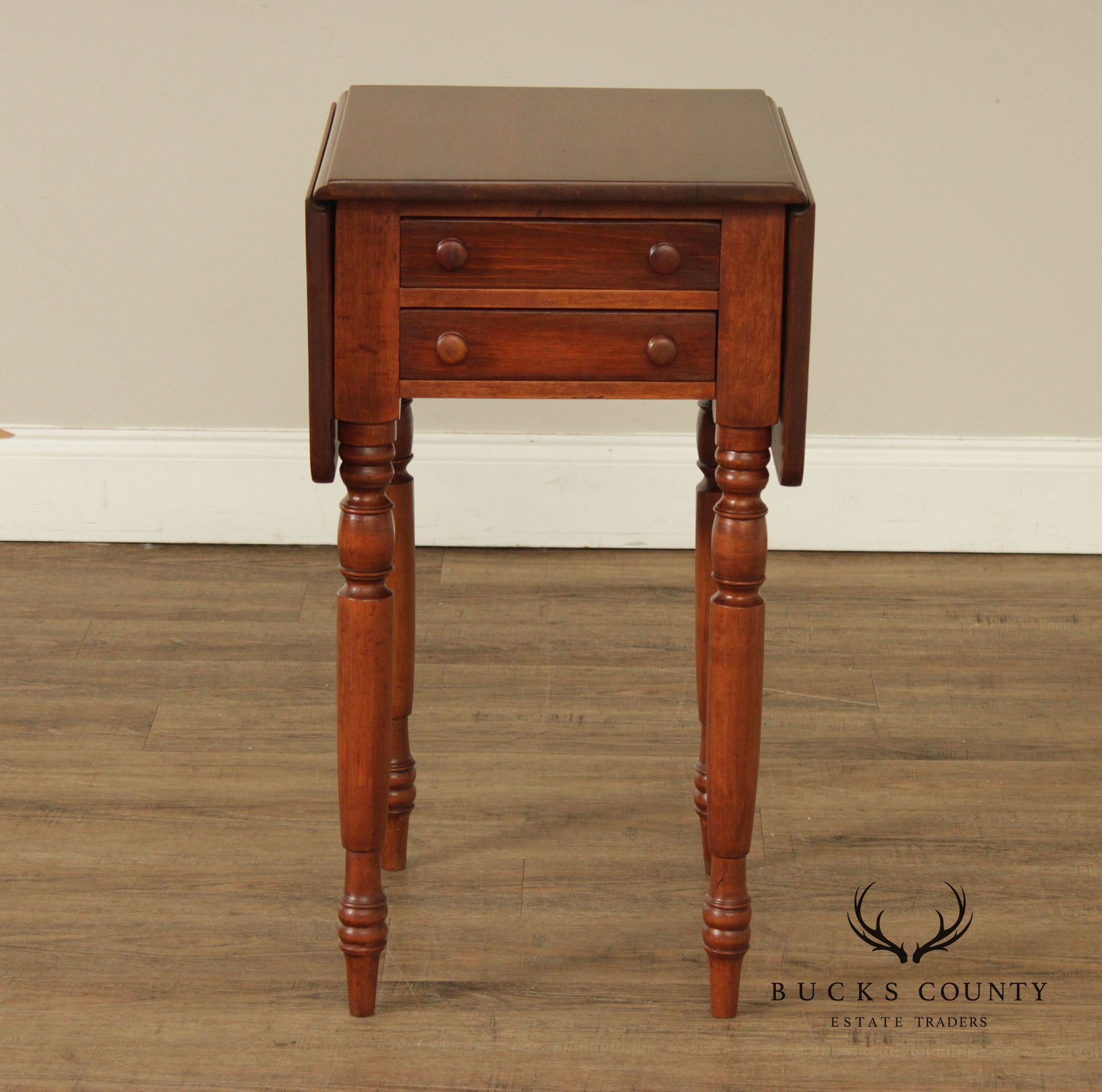 Antique Sheraton Drop-Leaf Pembroke Side Table