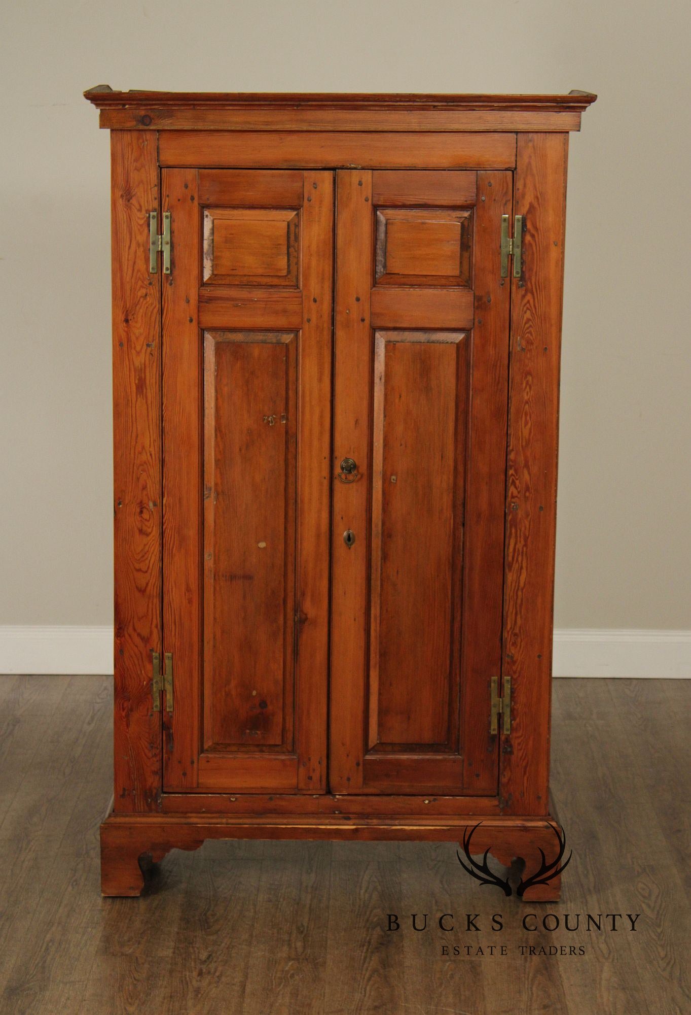 Antique American Pine Two-Door Cupboard
