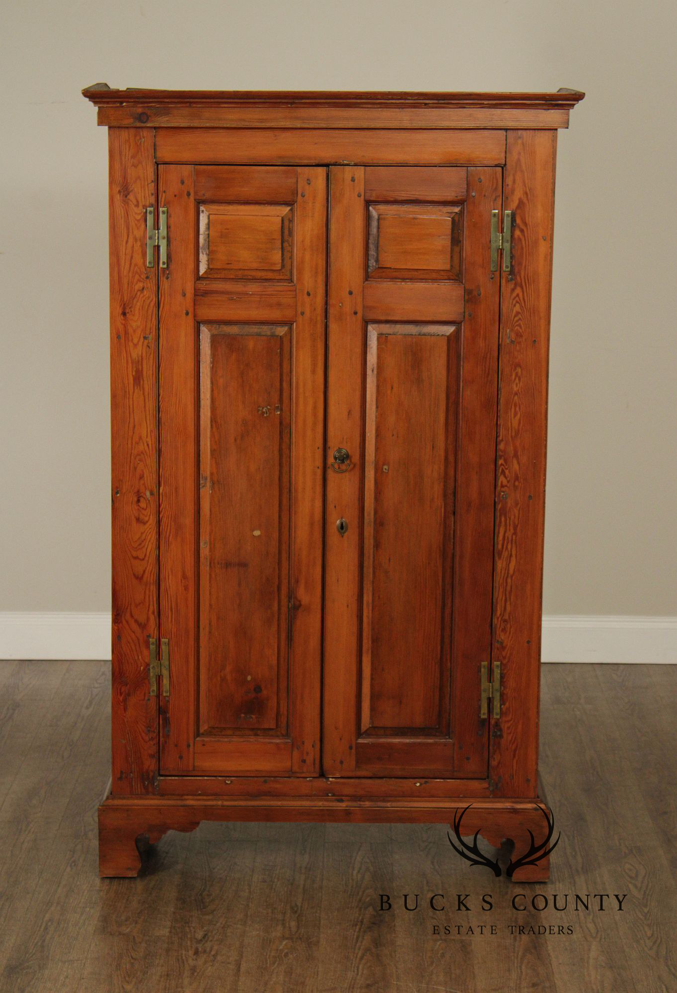 Antique American Pine Two-Door Cupboard