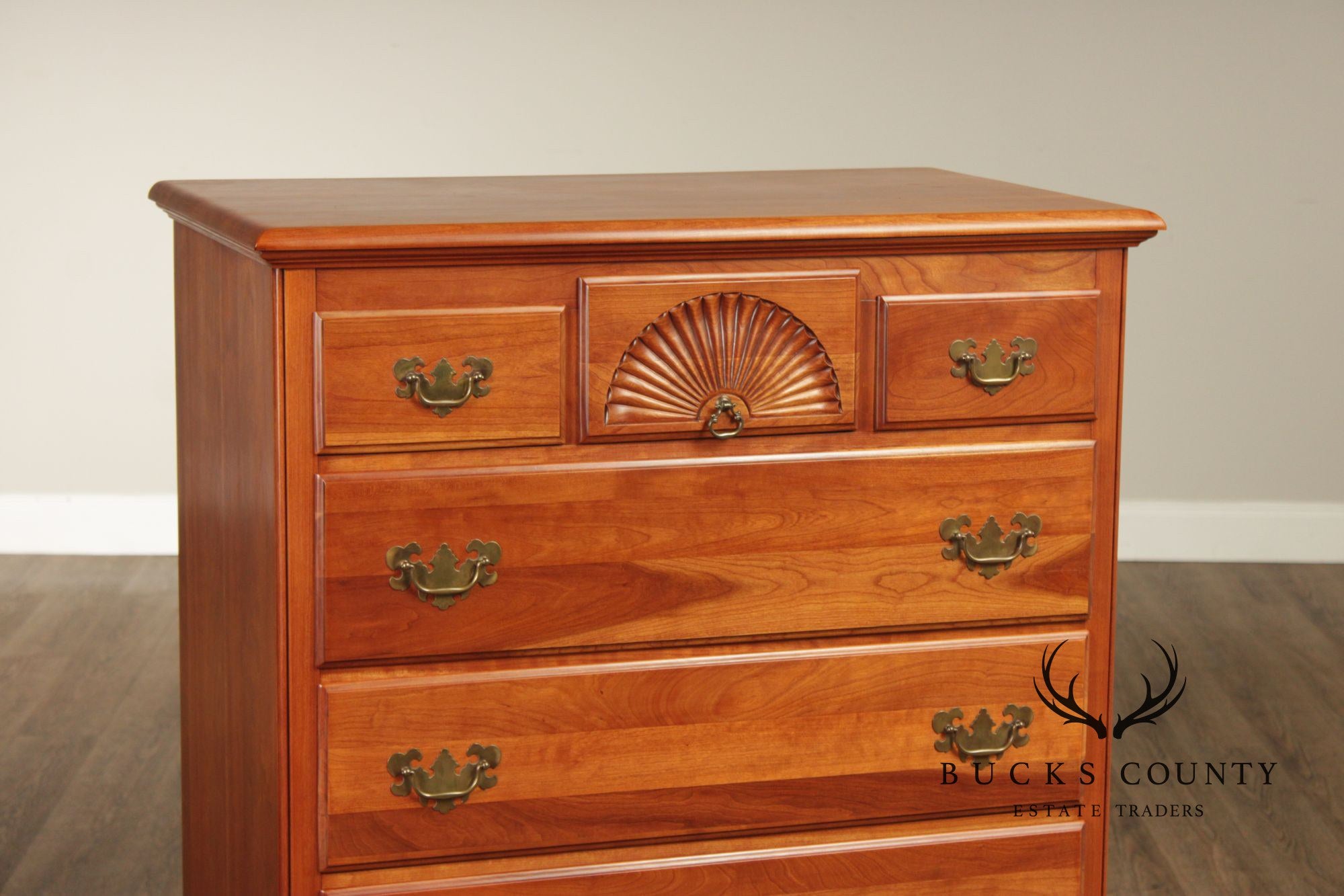 Kling Vintage Solid Cherry Chippendale Style Tall Chest