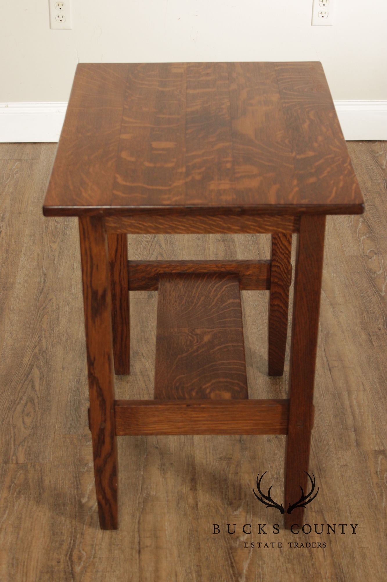 Antique Stickley Brothers Quaint Mission Oak Side Table #2894