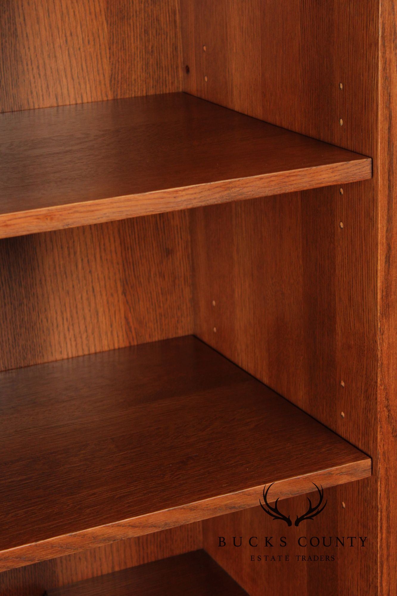 Stickley Mission Collection Oak Wall Unit Entertainment Cabinet With Bookshelves