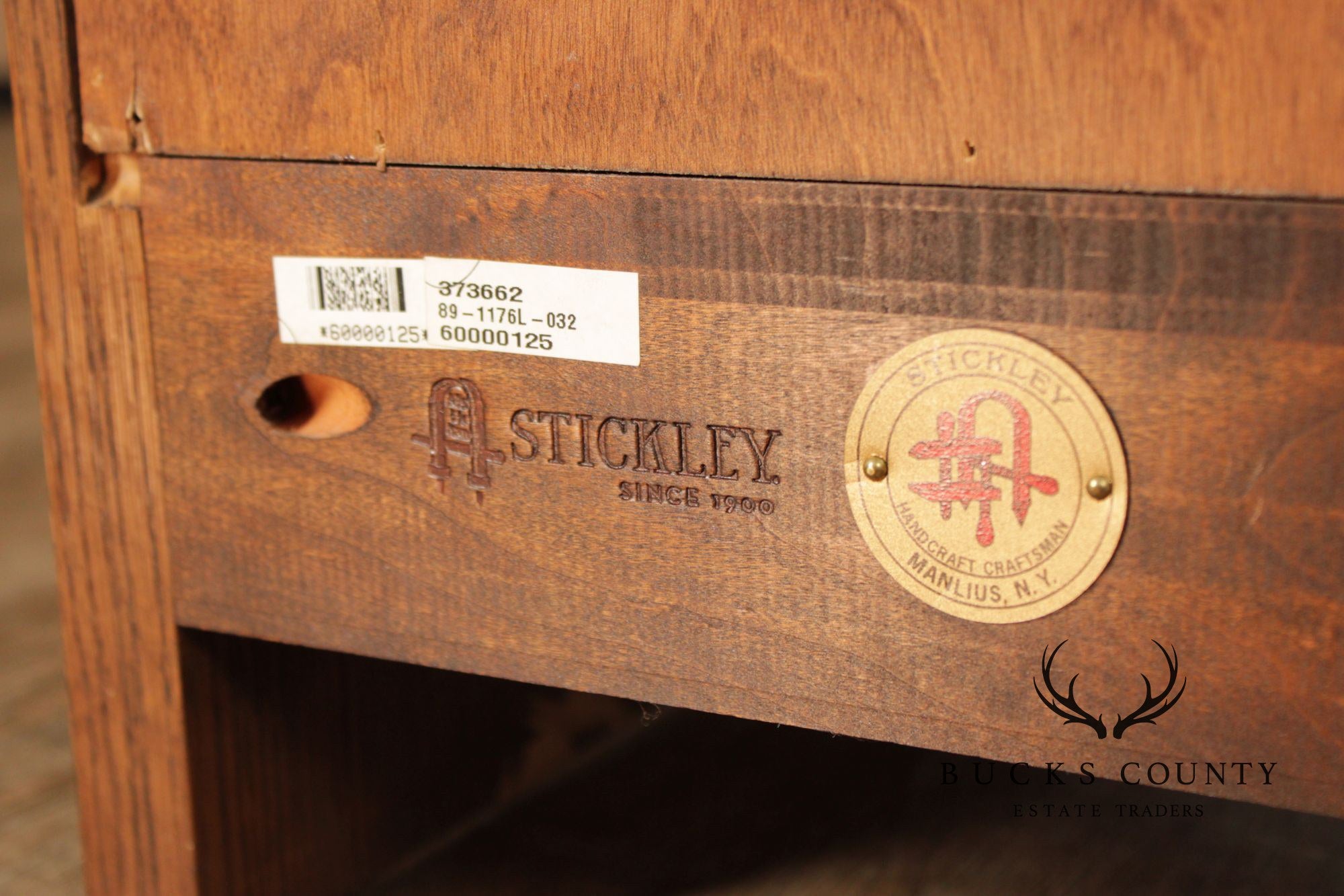 Stickley Mission Collection Oak Wall Unit Entertainment Cabinet With Bookshelves