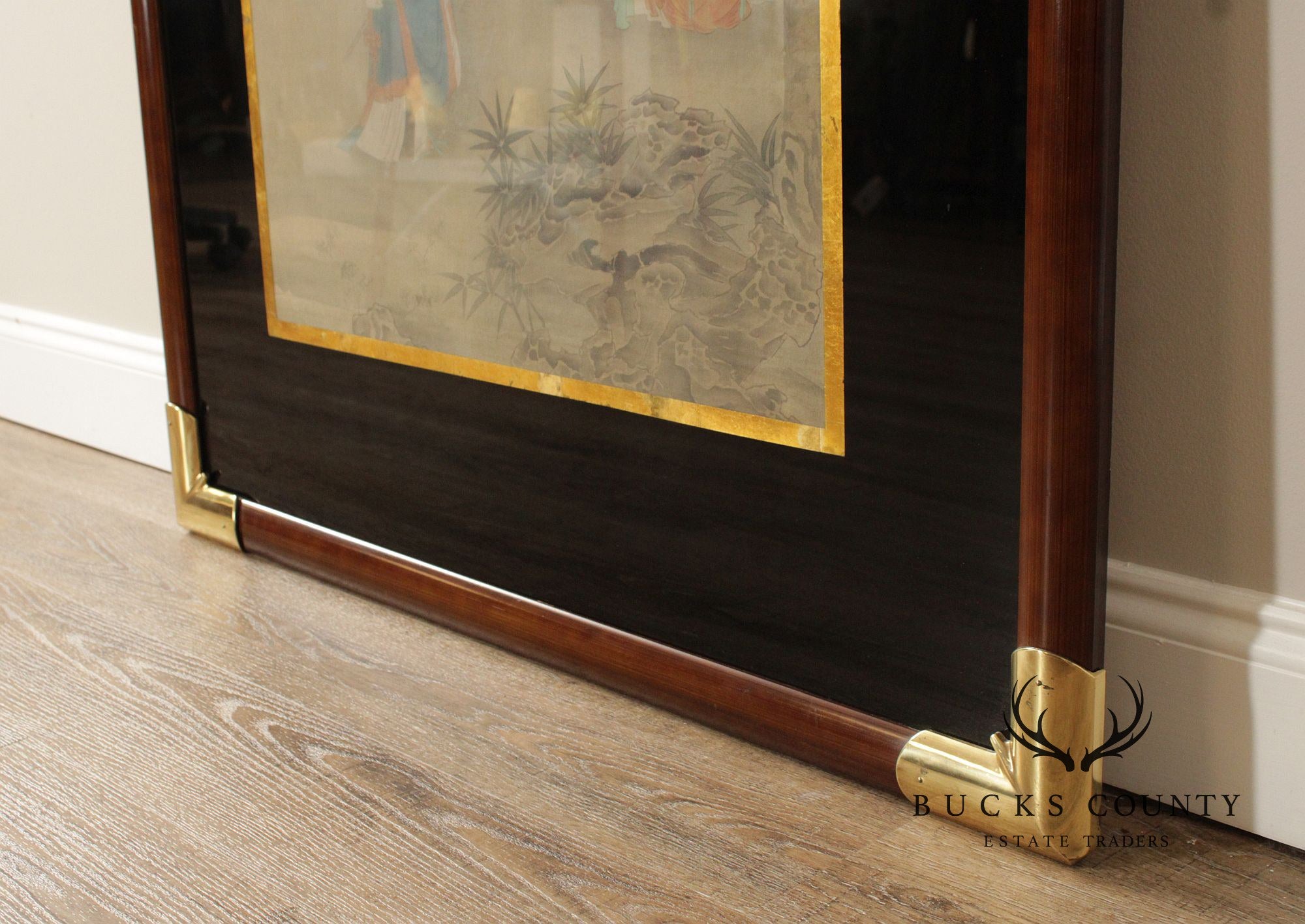 Framed Asian Figural Print After “Refusing The Seat”