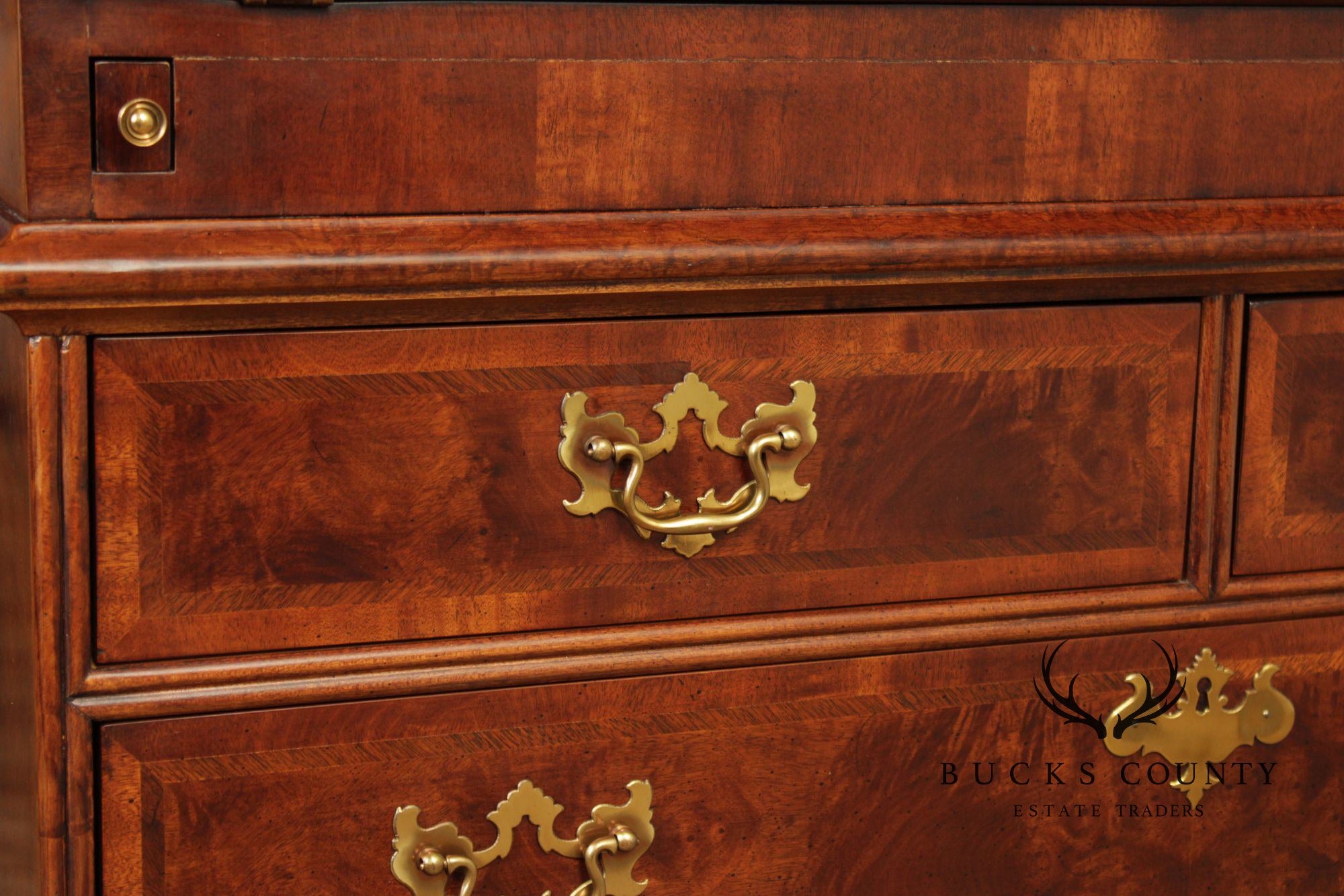 Henredon Aston Court Georgian Style Secretary Desk With Bookcase