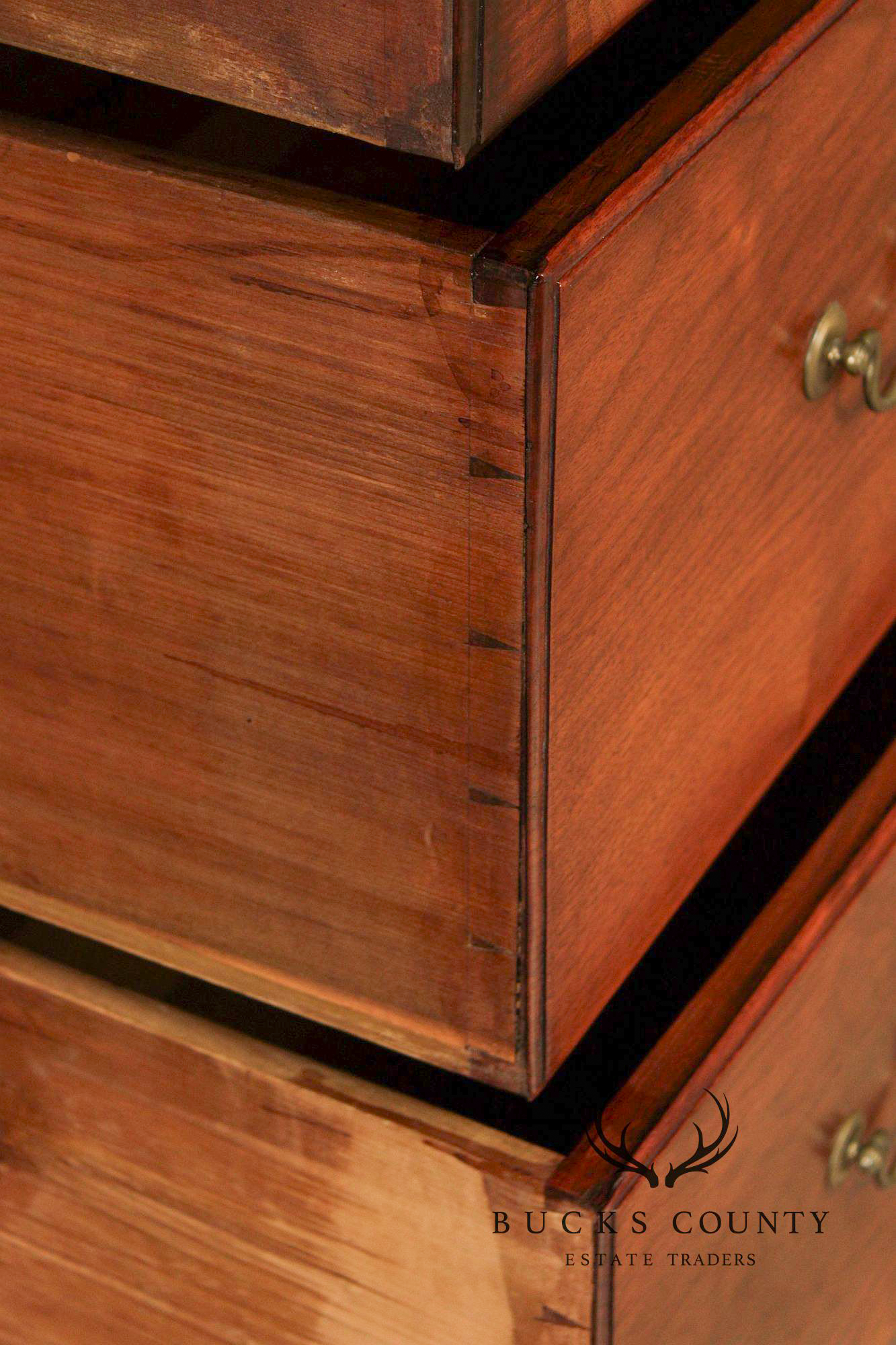 Antique American Chippendale Style Walnut Tall Chest of Drawers