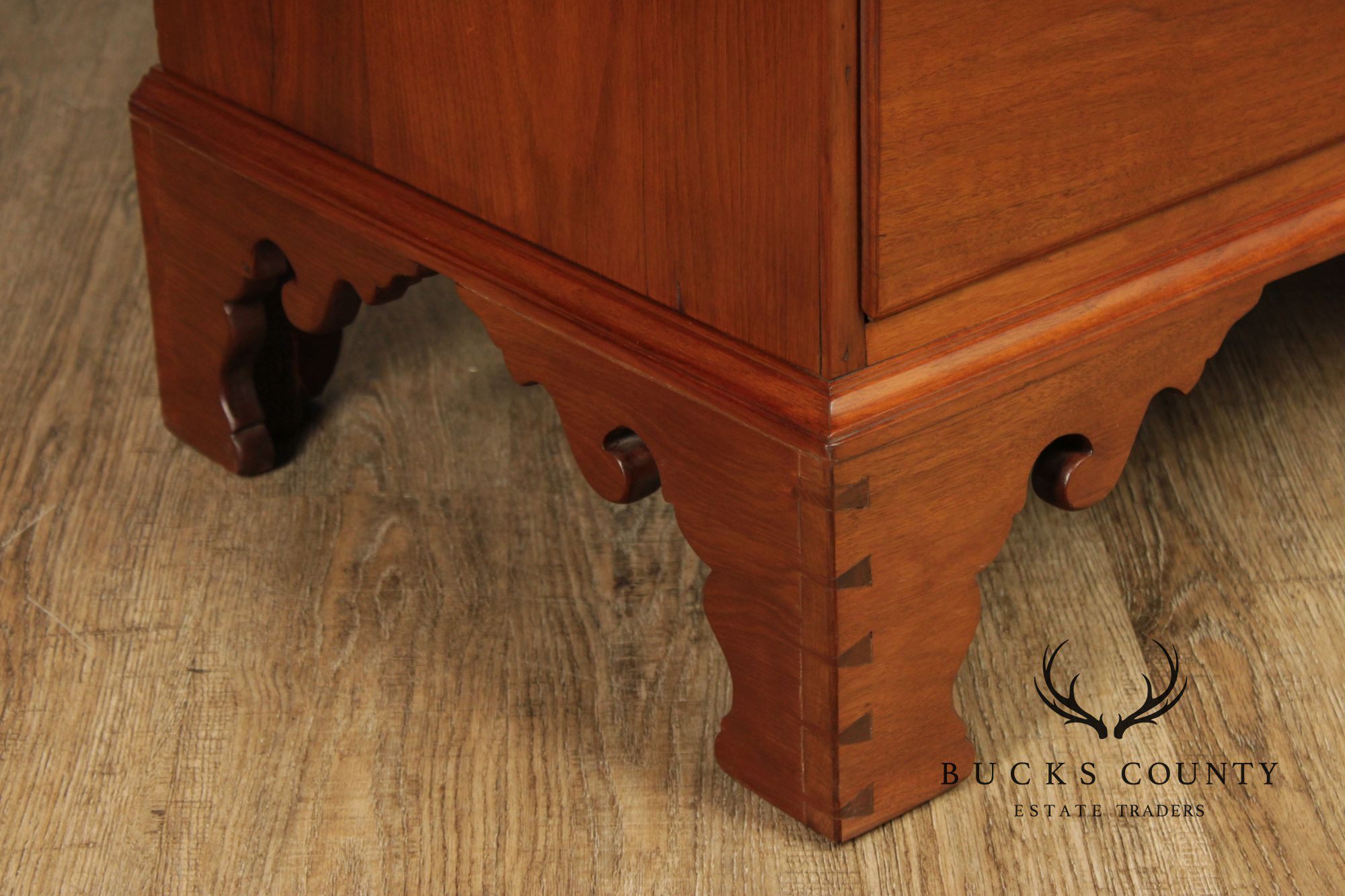 Antique American Walnut Chippendale Style Tall Chest