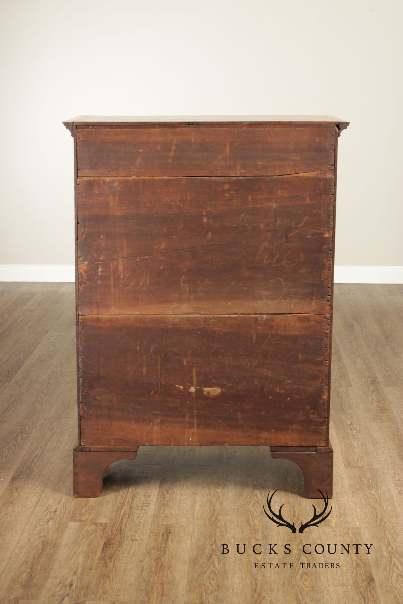 Antique American Walnut Chippendale Style Tall Chest