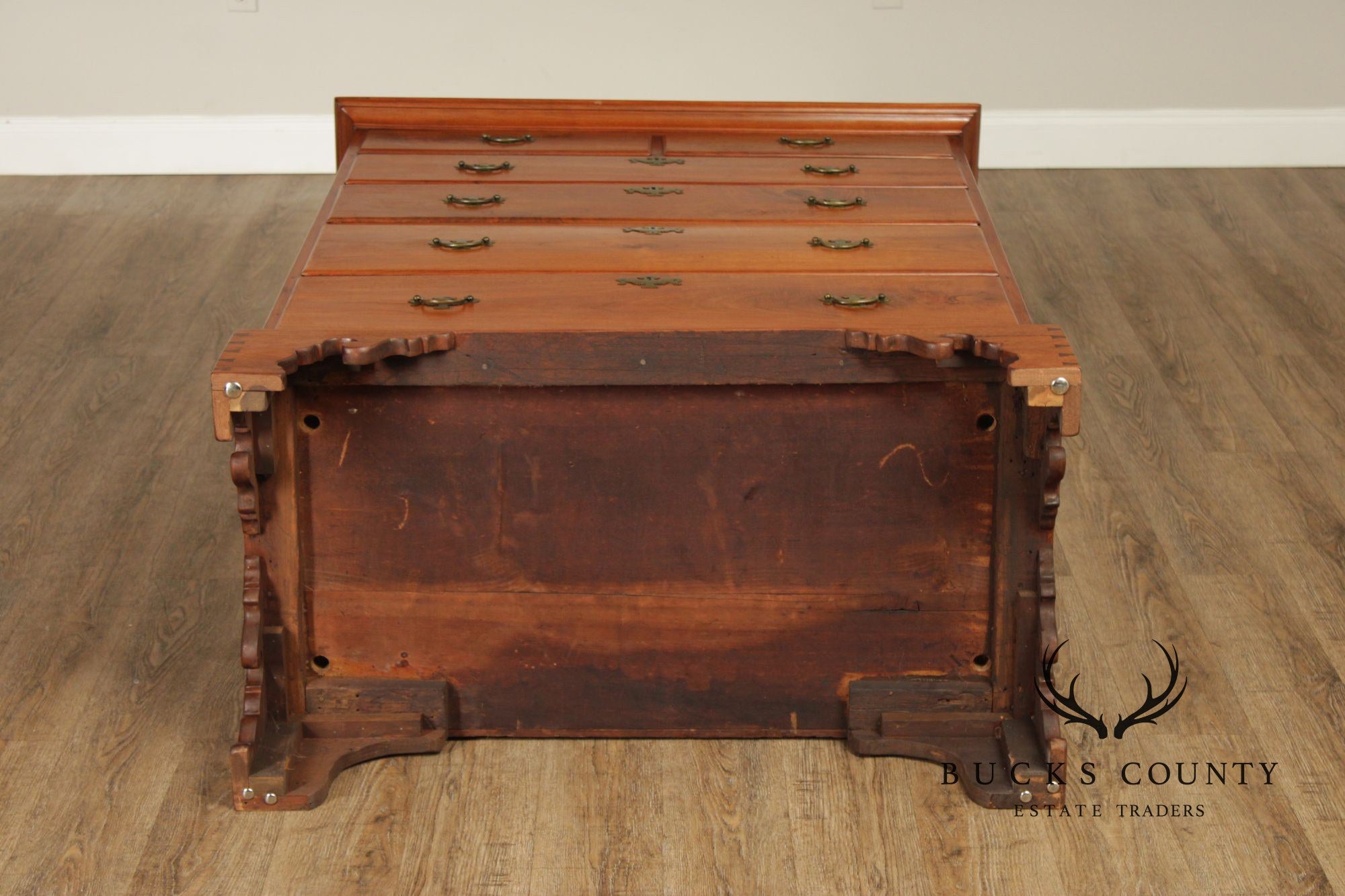 Antique American Walnut Chippendale Style Tall Chest
