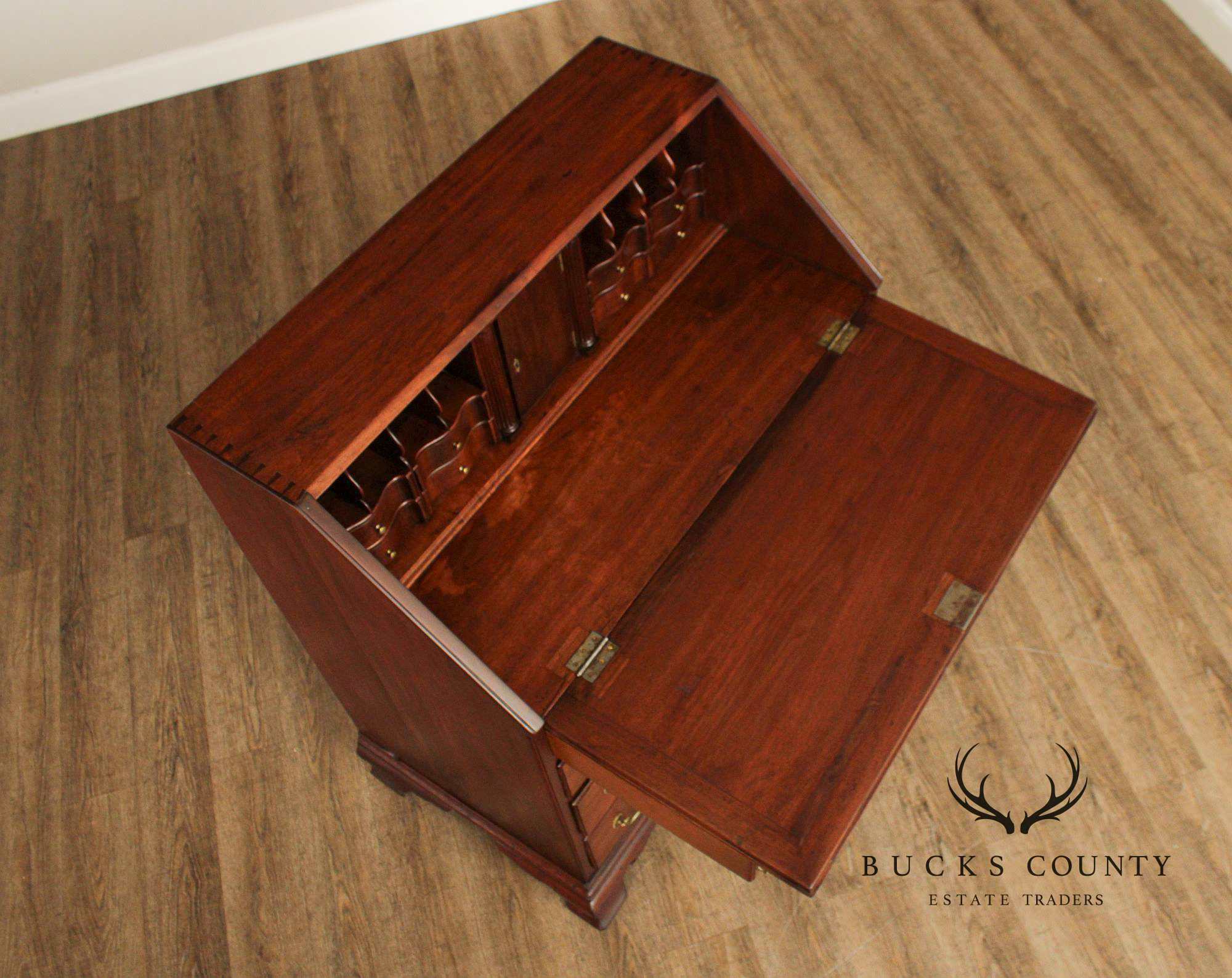 Antique American Chippendale Style Walnut Slant Front Desk