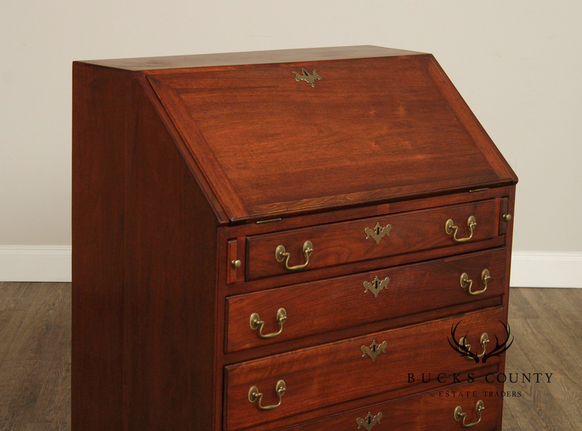 Antique American Chippendale Style Walnut Slant Front Desk