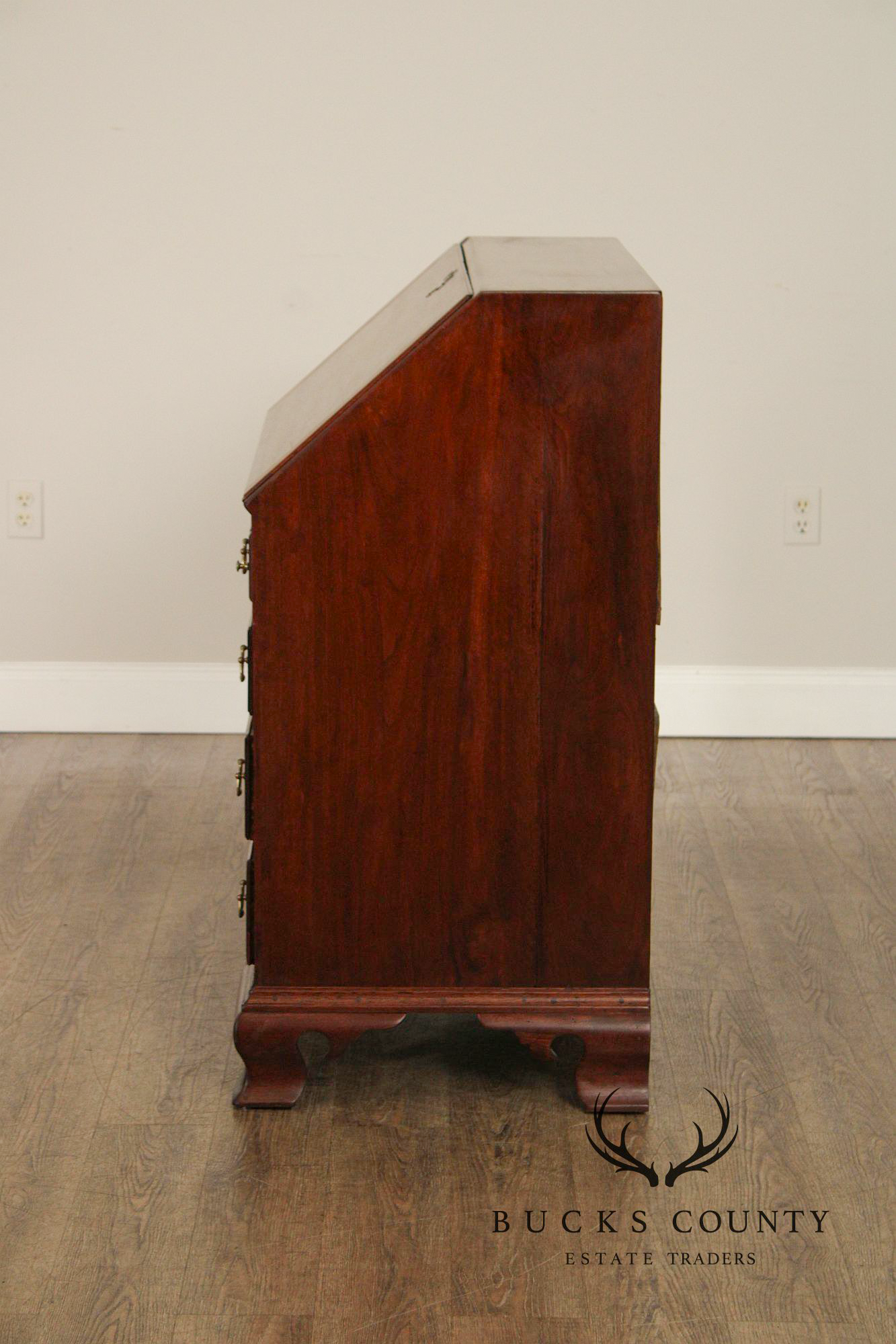 Antique American Chippendale Style Walnut Slant Front Desk