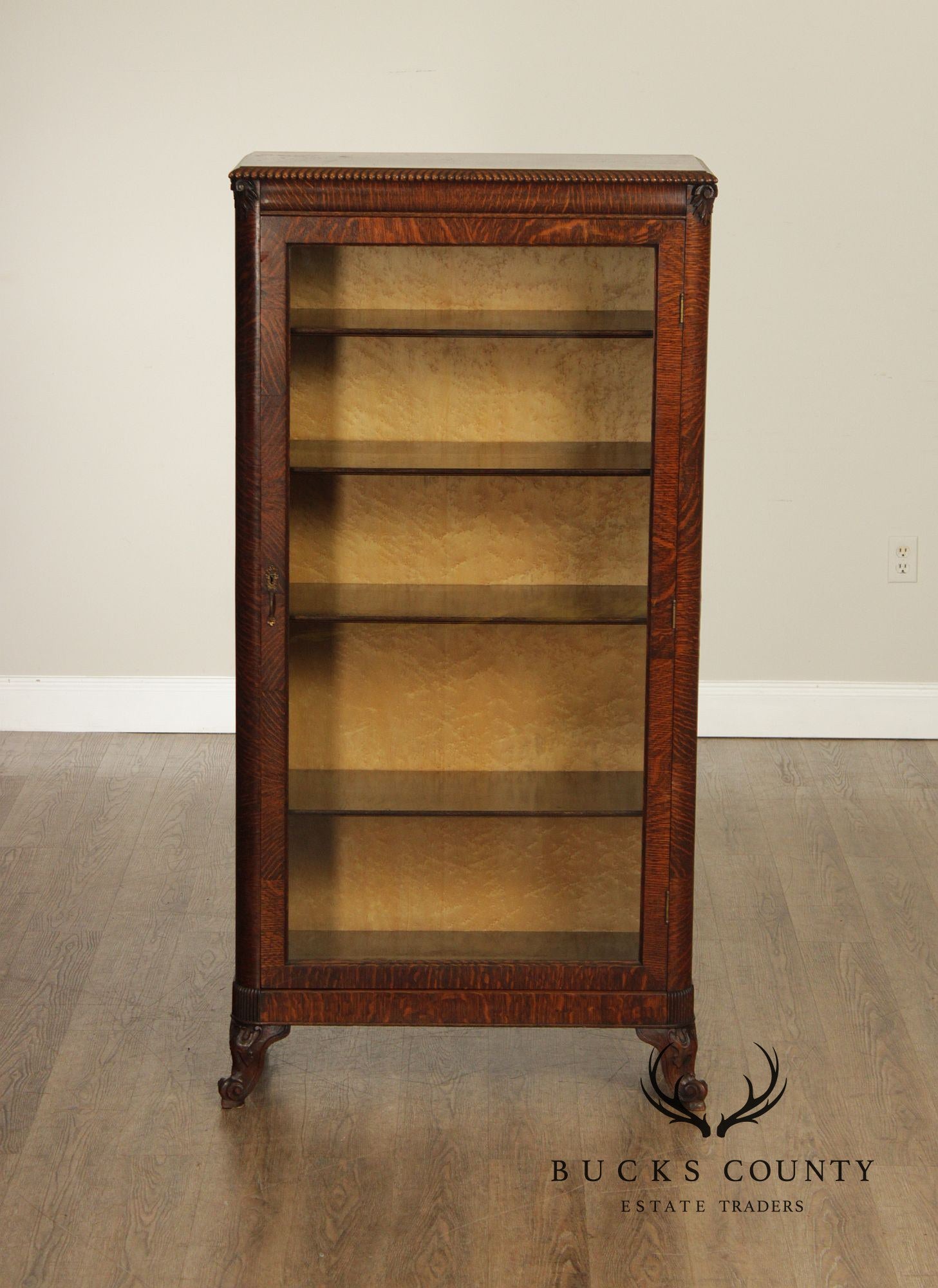 Antique Victorian Oak Single Door Bookcase