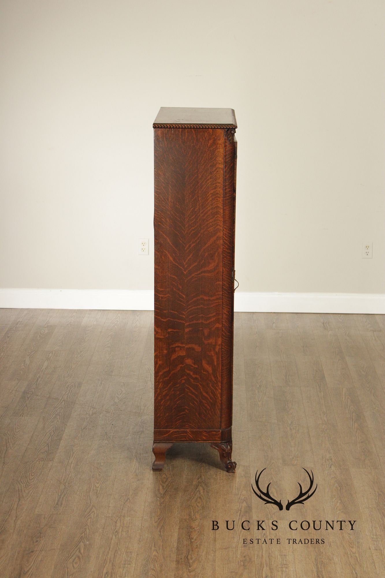 Antique Victorian Oak Single Door Bookcase