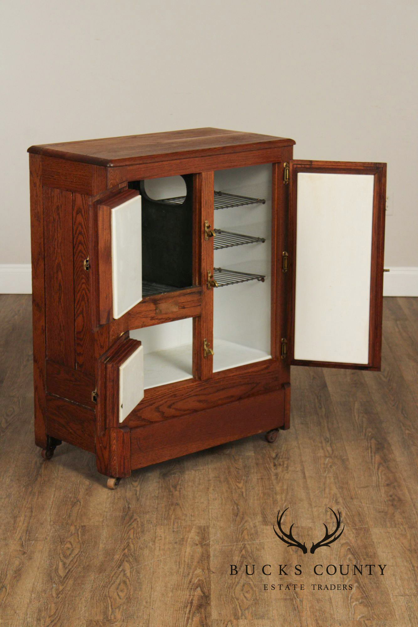 Keystone Furniture Co. Antique Oak Ice Chest