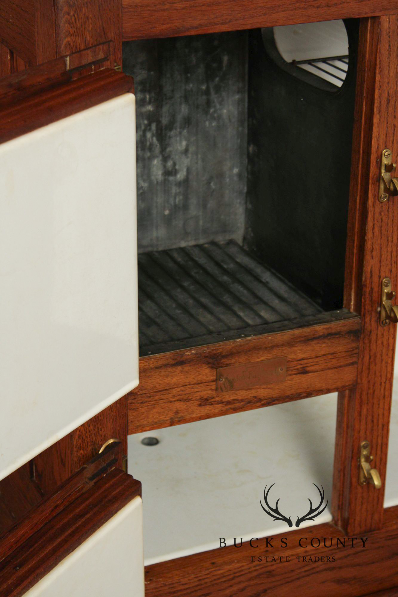 Keystone Furniture Co. Antique Oak Ice Chest
