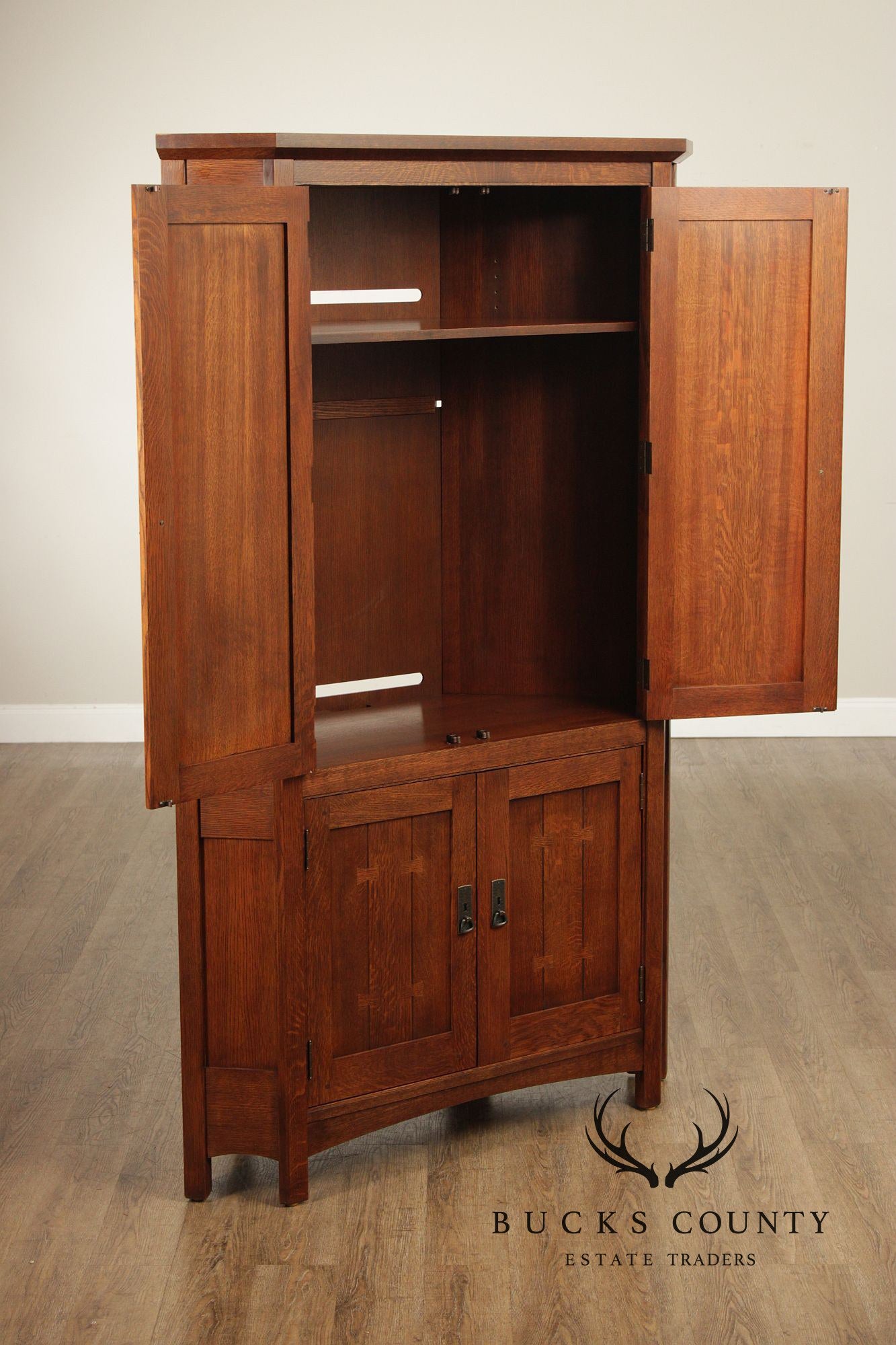 Stickley Mission Collection Oak Corner TV Cabinet
