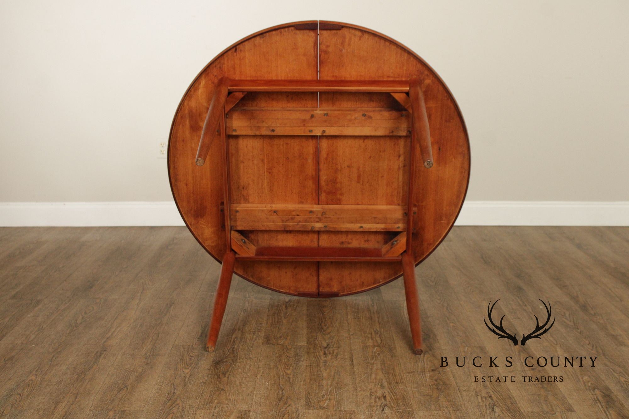 Dux Swedish Modern Teak Expandable Round Dining Table