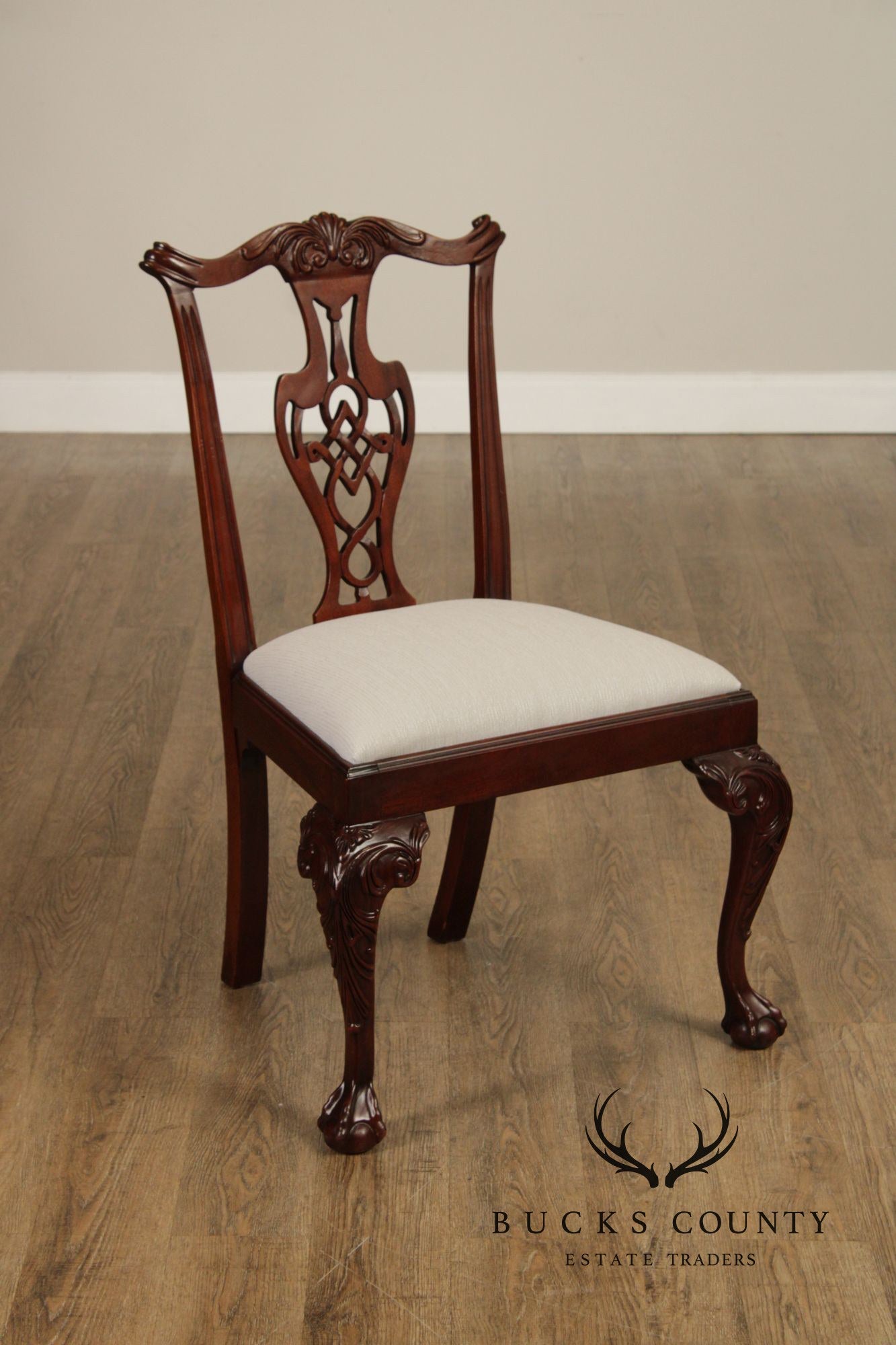 Chippendale Style Set of Eight Carved Mahogany Dining Chairs