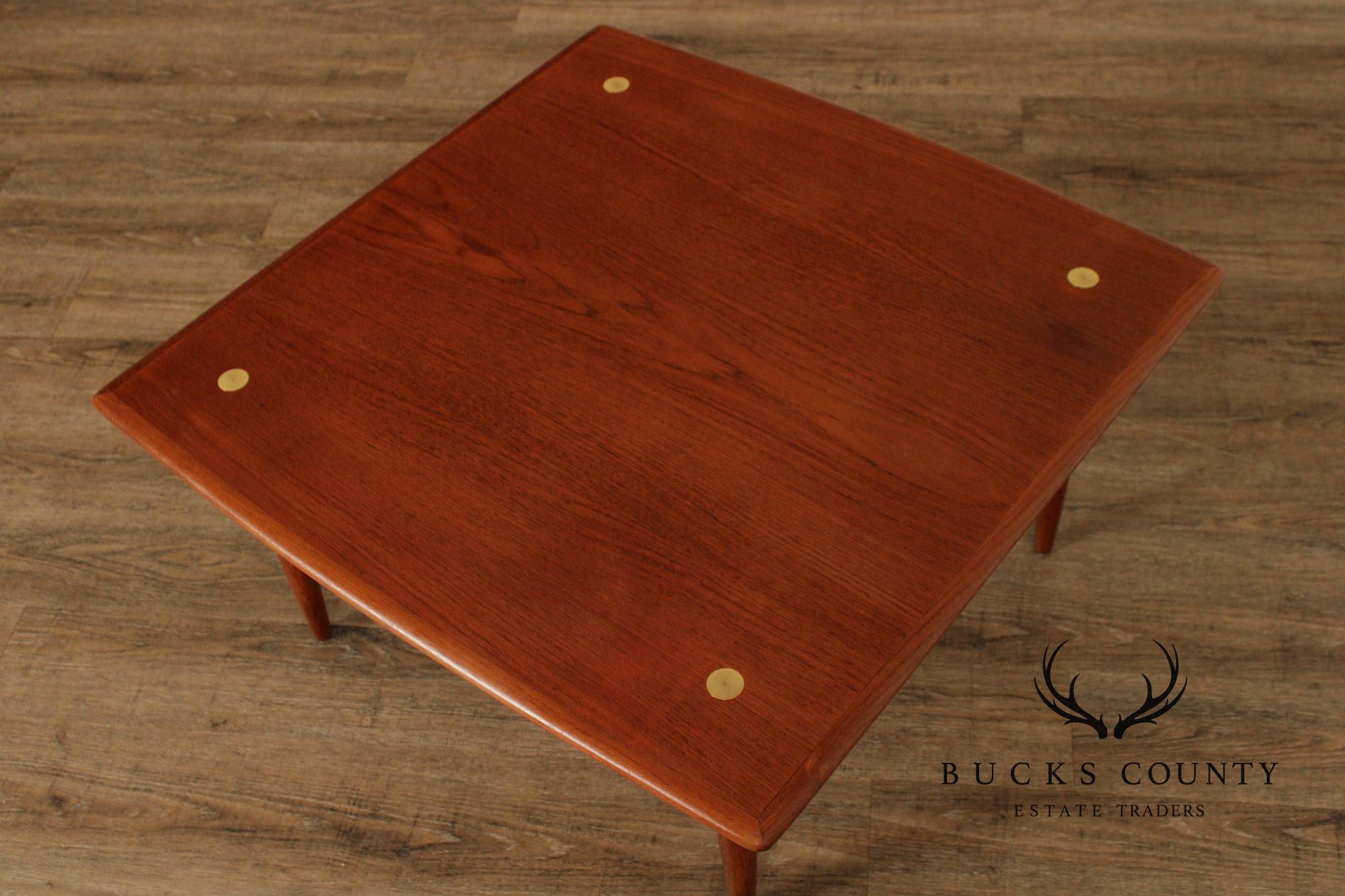 Swedish Mid-Century Modern Square Teak Coffee Table By DUX