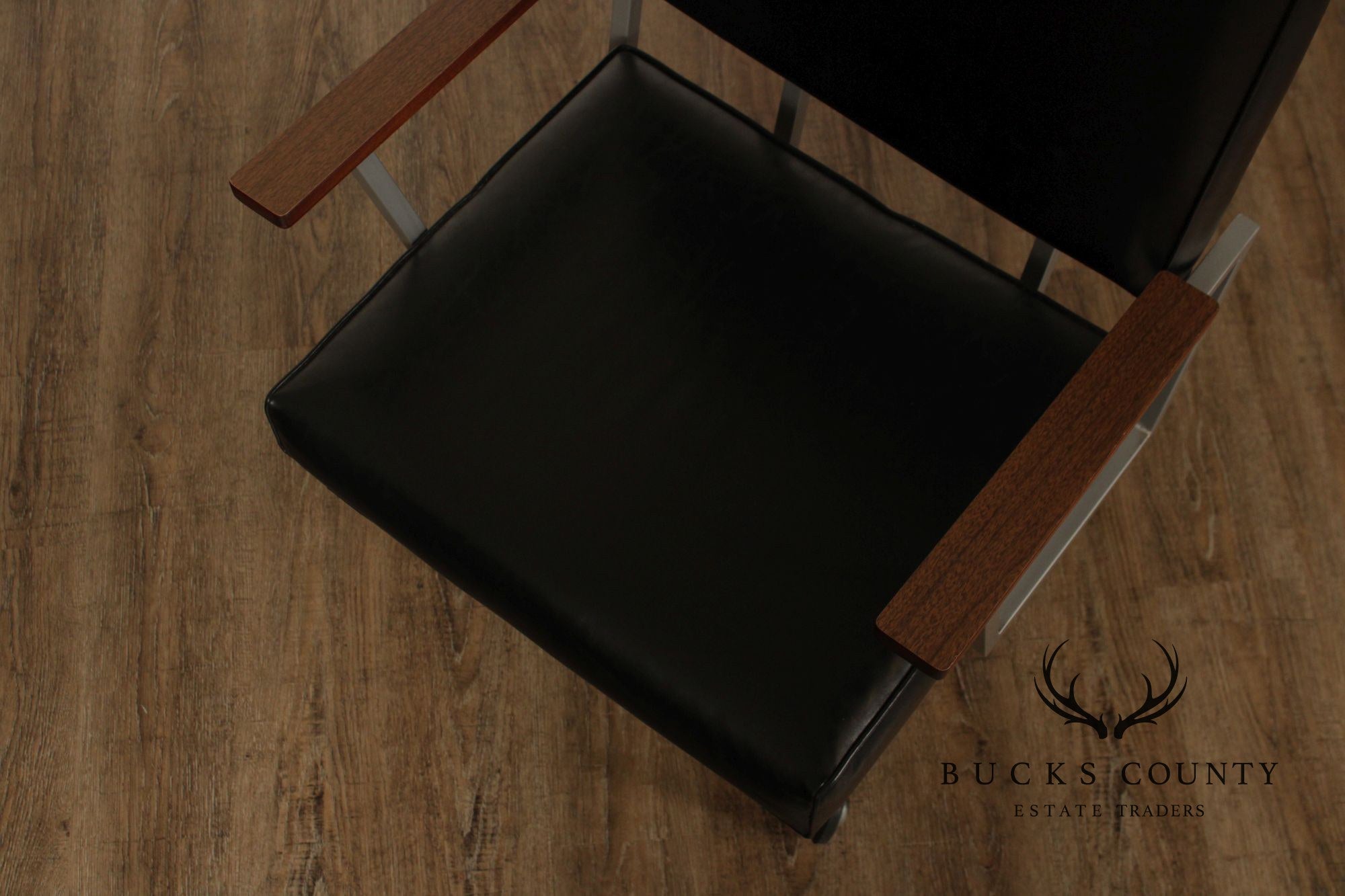 Mid Century Modern Executive Desk Chair With Walnut Arms By Cole