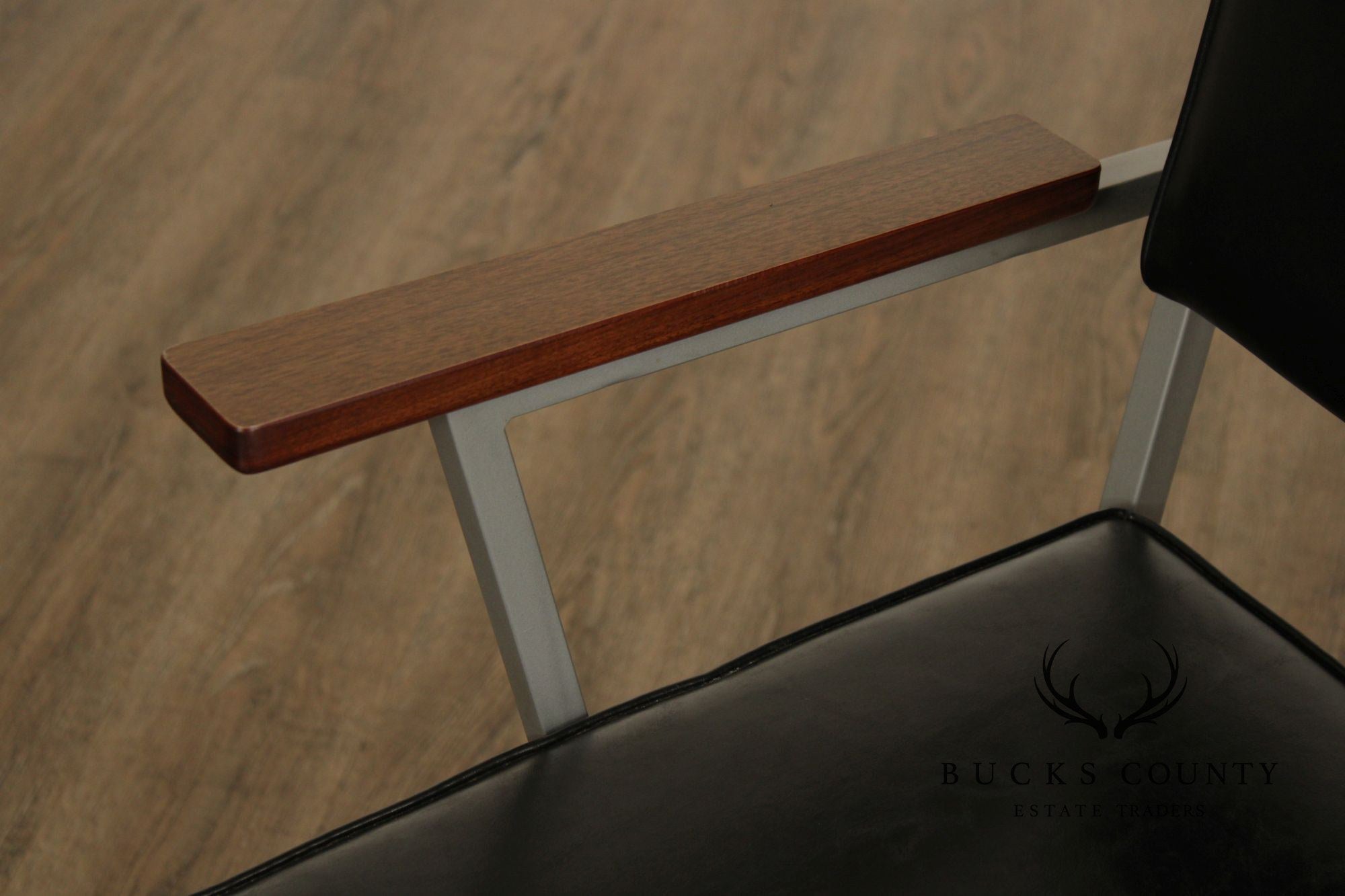 Mid Century Modern Executive Desk Chair With Walnut Arms By Cole