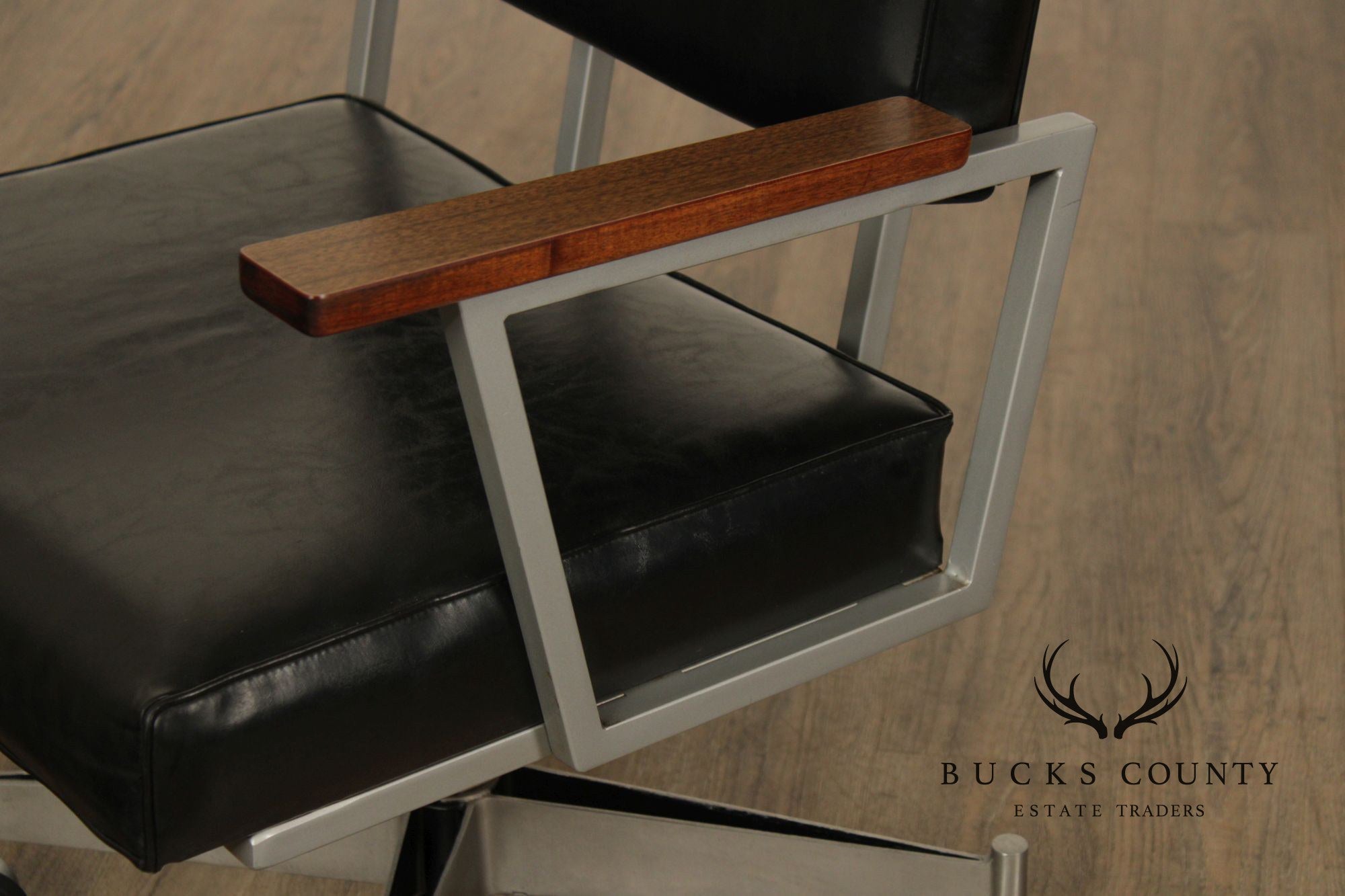 Mid Century Modern Executive Desk Chair With Walnut Arms By Cole
