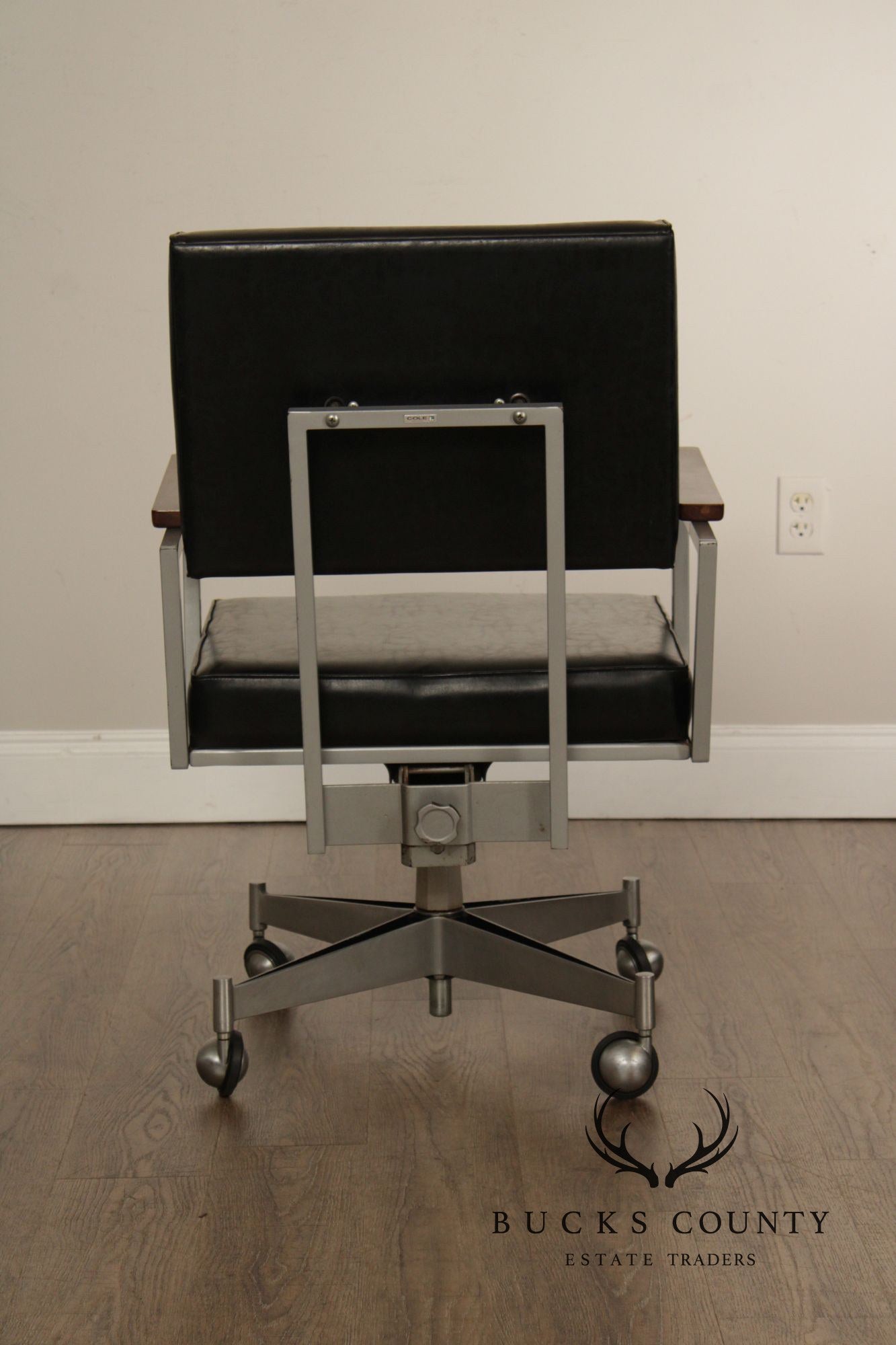 Mid Century Modern Executive Desk Chair With Walnut Arms By Cole