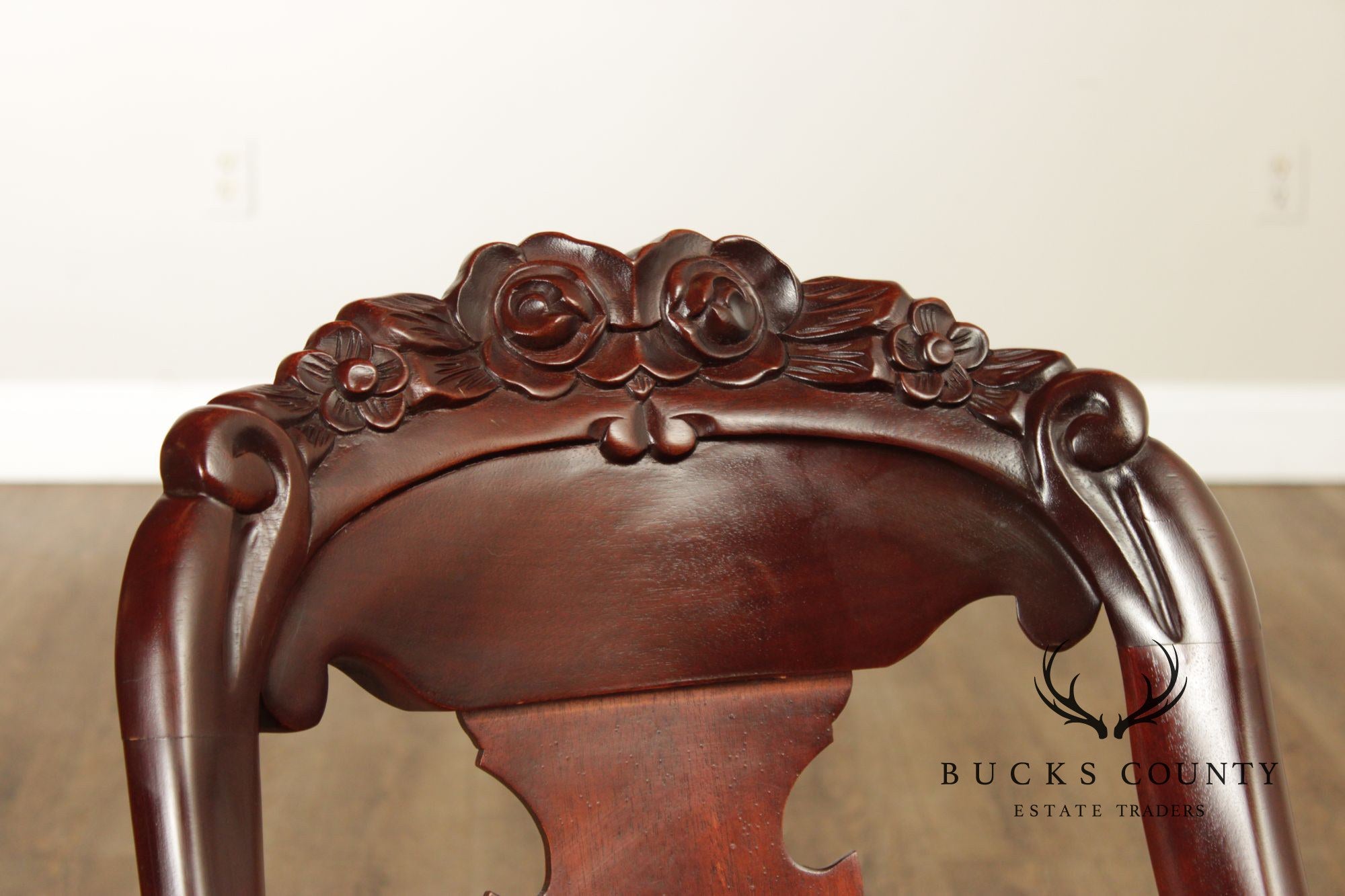 Carlton McLendon Victorian Empire Style Set Of Six Mahogany Gondola Dining Chairs