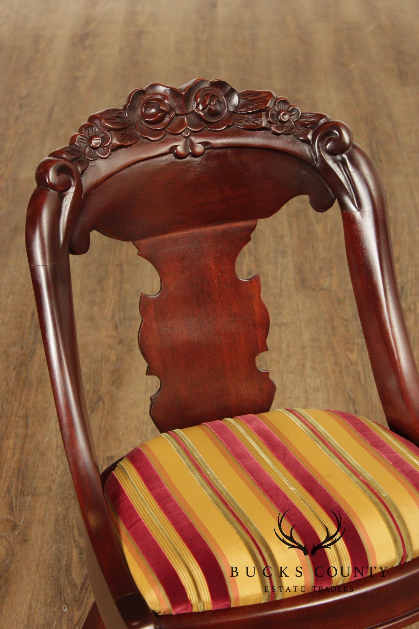 Carlton McLendon Victorian Empire Style Set Of Six Mahogany Gondola Dining Chairs