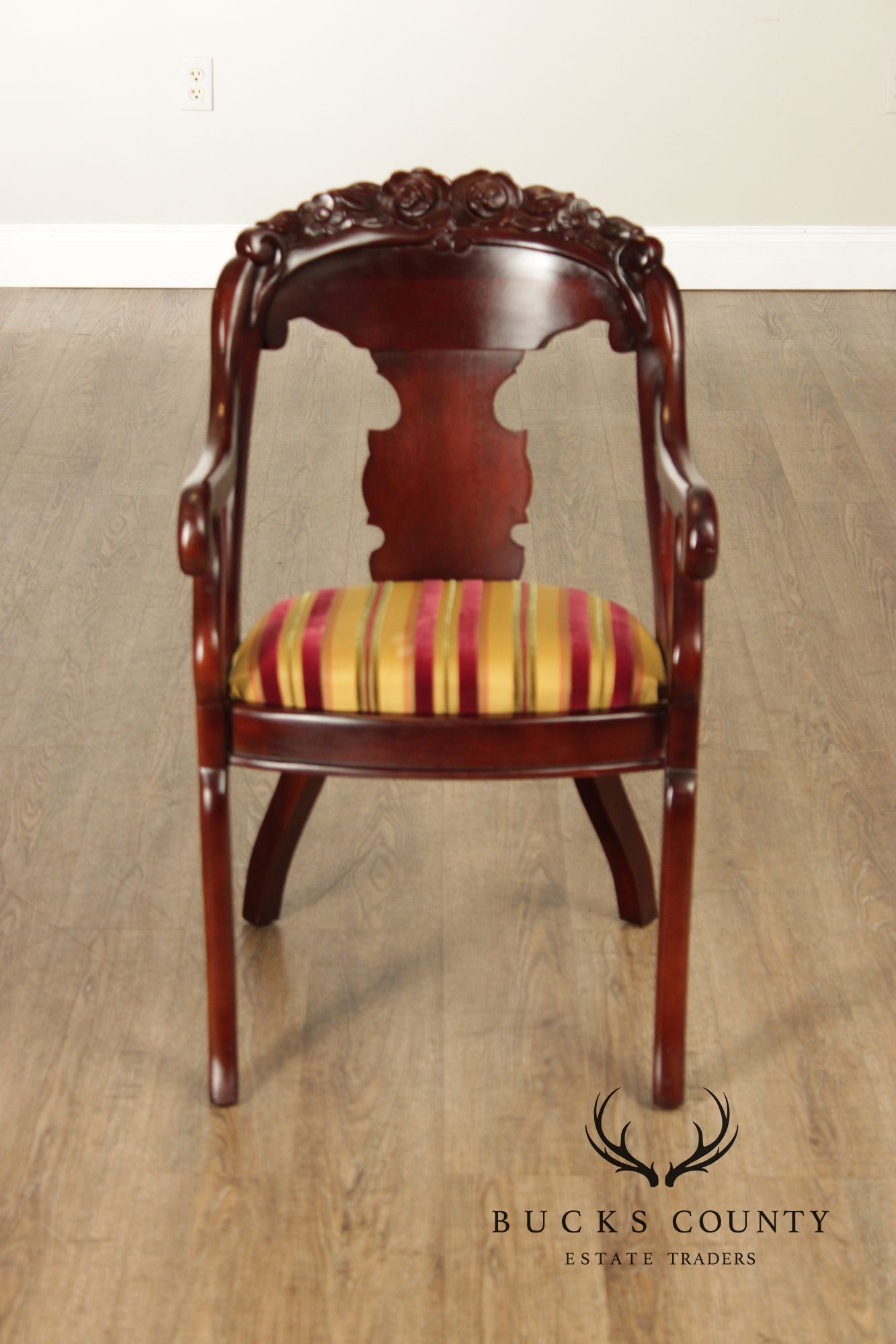 Carlton McLendon Victorian Empire Style Set Of Six Mahogany Gondola Dining Chairs