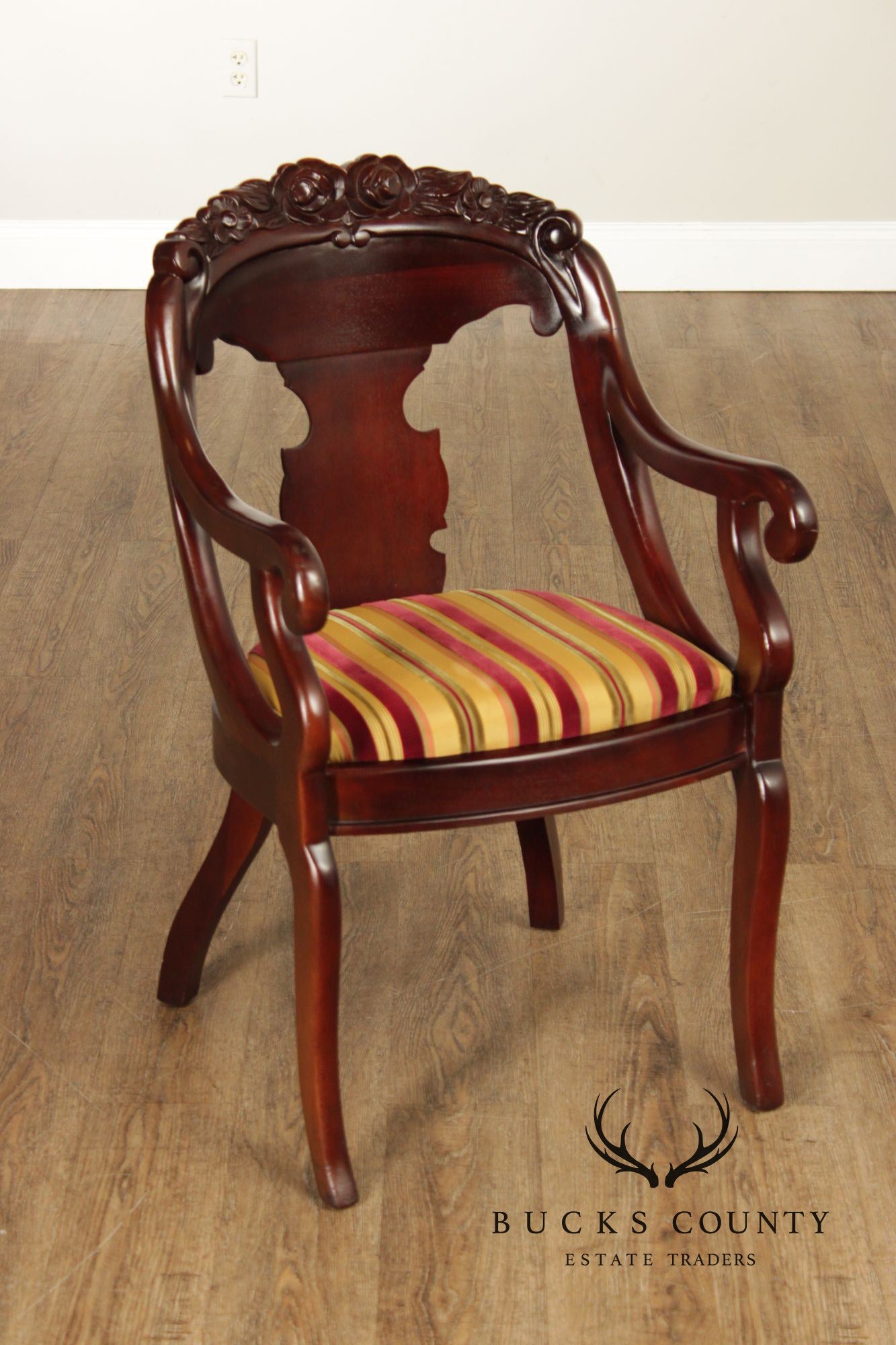 Carlton McLendon Victorian Empire Style Set Of Six Mahogany Gondola Dining Chairs