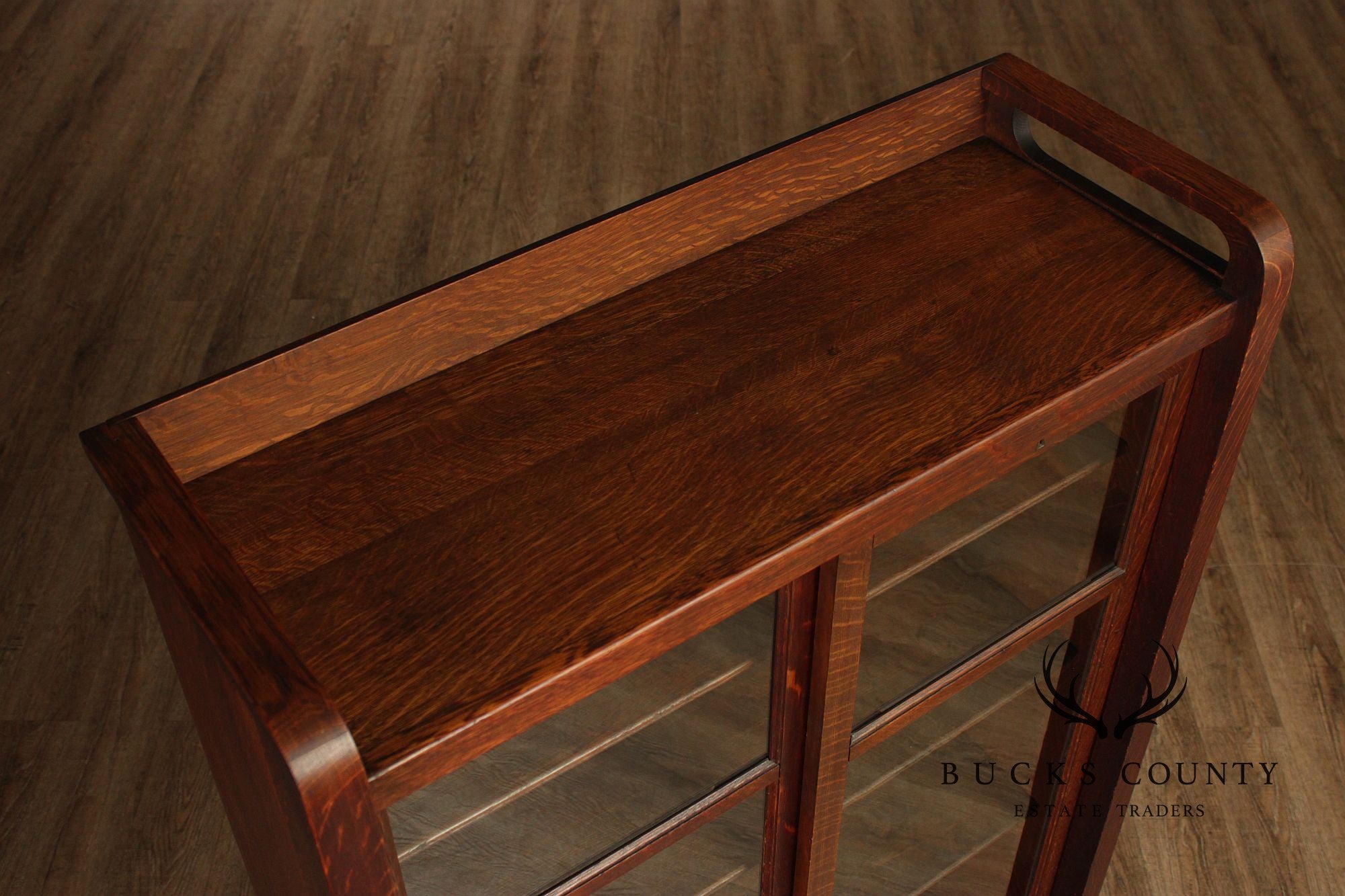 Brooks Antique Mission Oak Sliding Door Bookcase